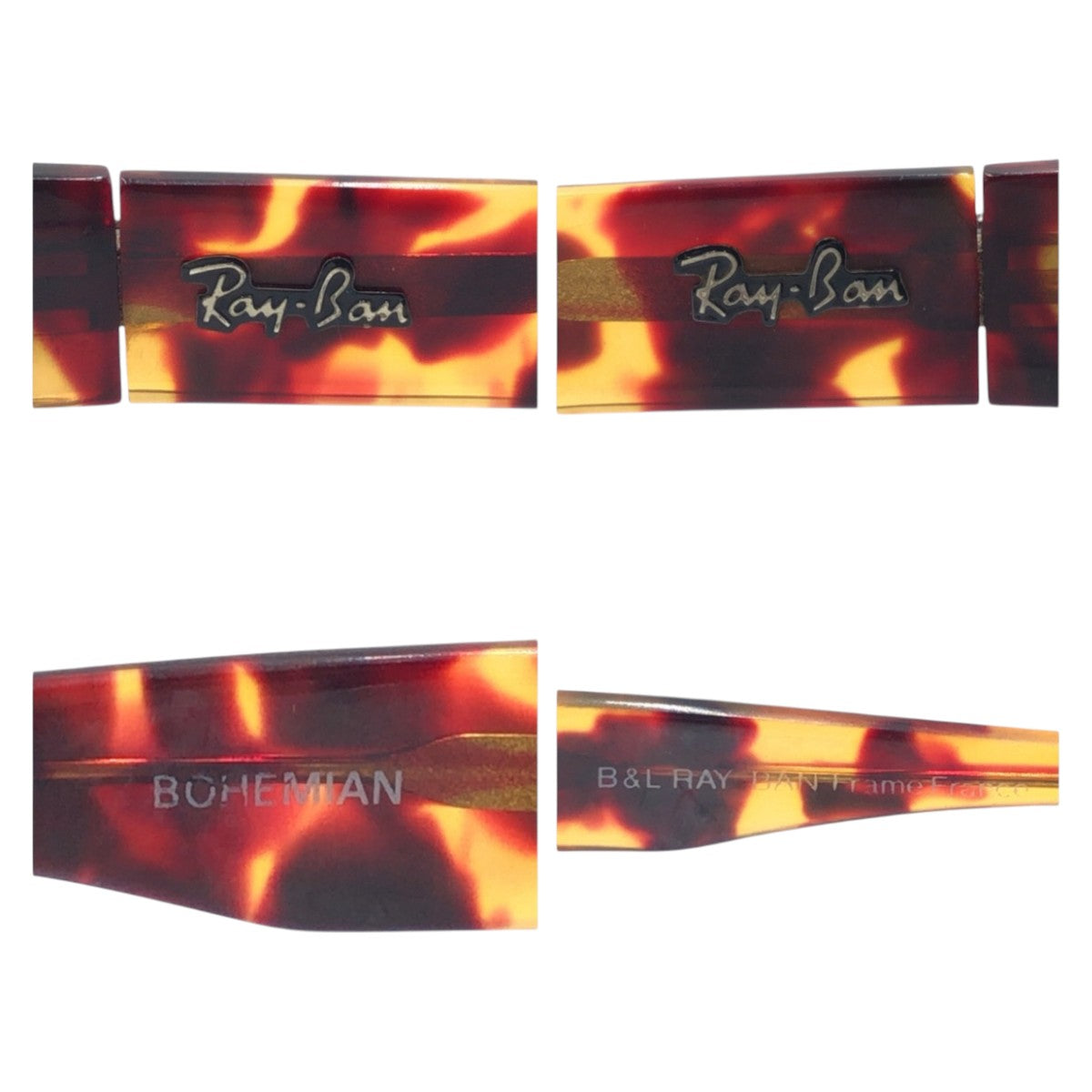 17707
Ray-Ban レイバン ヴィンテージ B&L RAY-BAN U.S.A BOHEMIAN ブラウン プラスチック サングラス 男女兼用 ウェリントン  メンズ ABP9