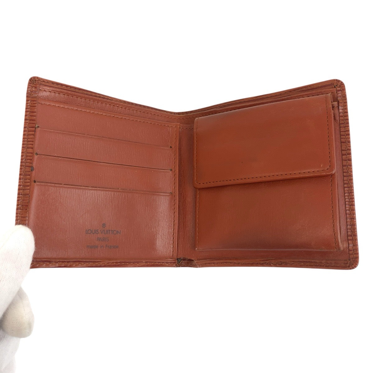 17713
LOUIS VUITTON ルイヴィトン エピ ポルト ビエ カルト クレディ モネ ブラウン レザー M63543 折財布 コンパクトウォレット  メンズ
