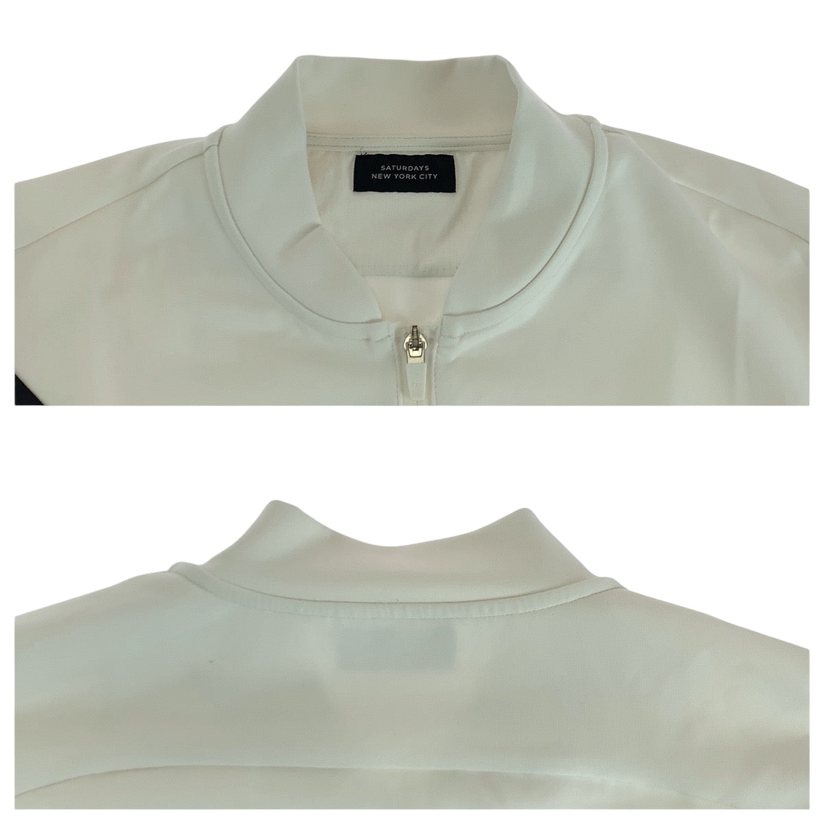 17720
SATURDAYS NEW YORK CITY サタデーズ ニューヨーク シティ Origins DN JP Light Sweat サイズXL ホワイト ブラック シルバー金具 ポリエステル BGM 12040 A ジャージ パーカー  メンズ A14