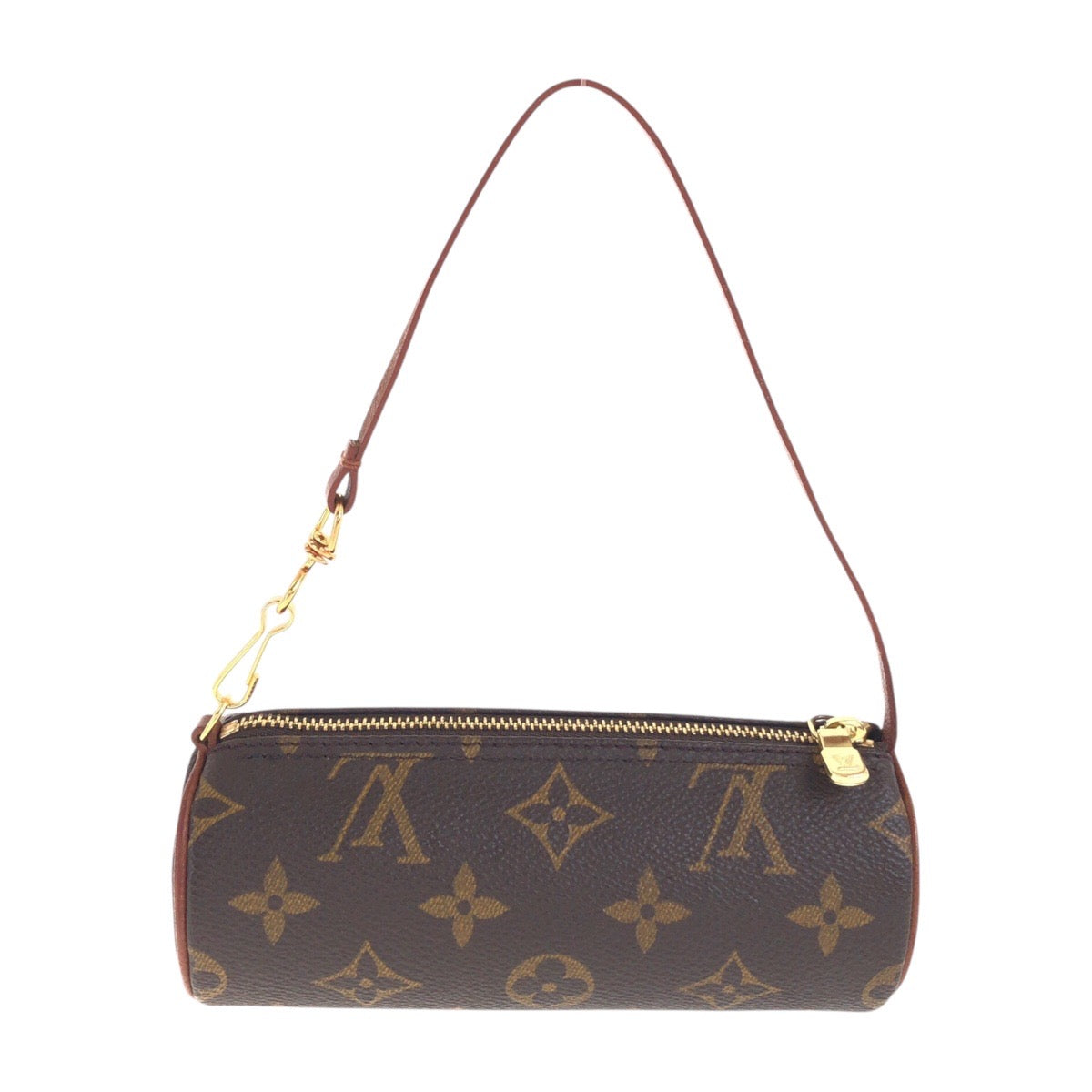 17722
LOUIS VUITTON ルイヴィトン モノグラム パピヨン ポーチのみ ブラウン ゴールド金具 PVC / レザー M51385 ハンドバッグ アクセサリーポーチ  レディース