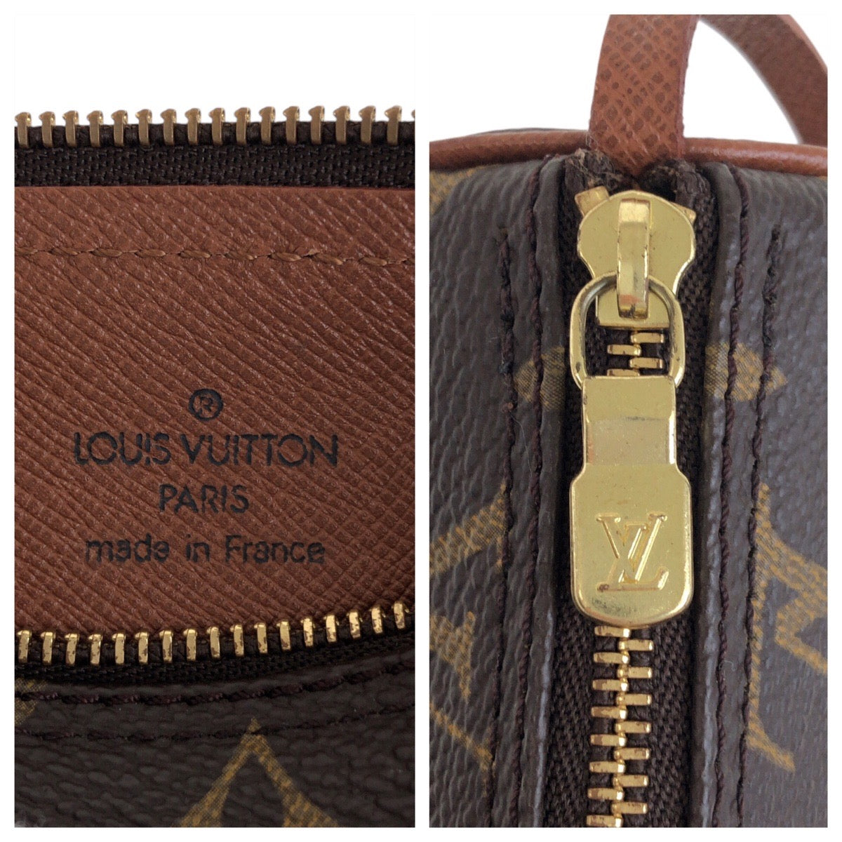 17722
LOUIS VUITTON ルイヴィトン モノグラム パピヨン ポーチのみ ブラウン ゴールド金具 PVC / レザー M51385 ハンドバッグ アクセサリーポーチ  レディース