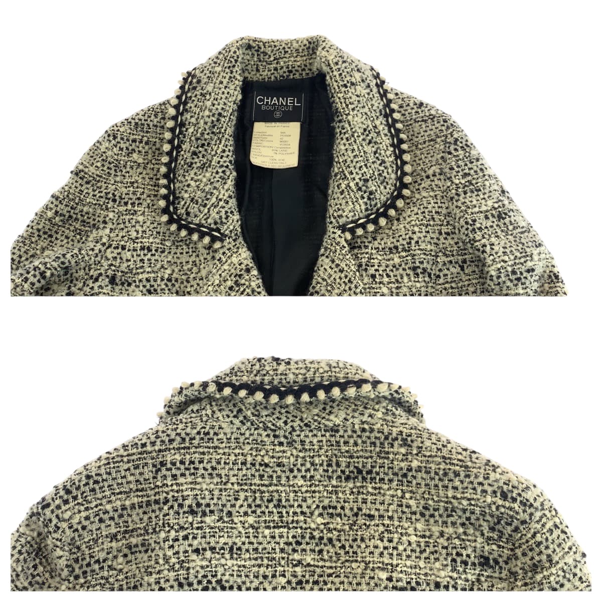 17724
CHANEL シャネル ヴィンテージ ココマーク サイズ42 グレー ゴールド金具 ウール PO3504 テーラードジャケット ジャケット  レディース