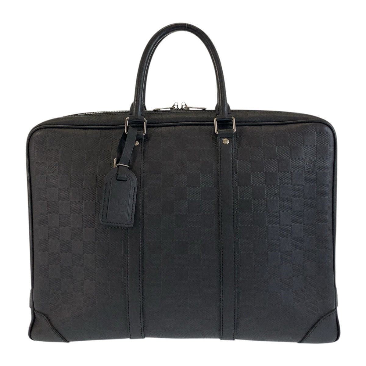 17725
LOUIS VUITTON ルイヴィトン ダミエ アンフィニ ポルトドキュマンヴォワヤージュ ブラック 黒 シルバー金具 PVC N41146 ビジネスバッグ ブリーフケース  メンズ AB76
