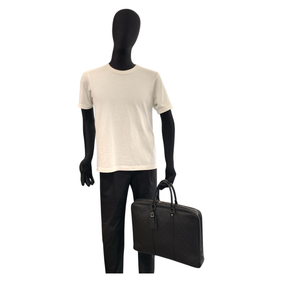 17725
LOUIS VUITTON ルイヴィトン ダミエ アンフィニ ポルトドキュマンヴォワヤージュ ブラック 黒 シルバー金具 PVC N41146 ビジネスバッグ ブリーフケース  メンズ AB76