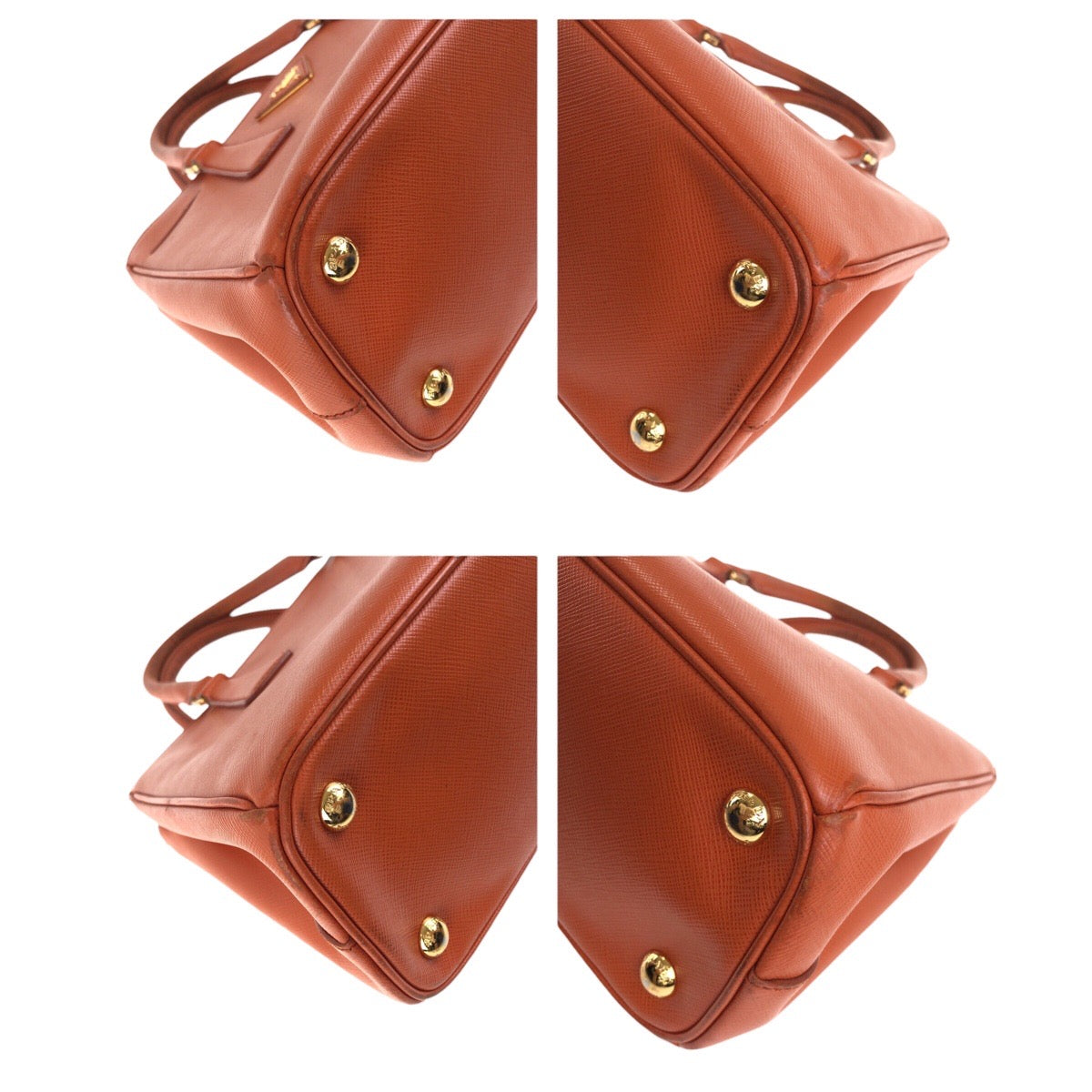 17726
PRADA プラダ サフィアーノ ガレリア オレンジ ゴールド金具 レザー ハンドバッグ トートバッグ ショルダーバッグ 2way  レディース AB63