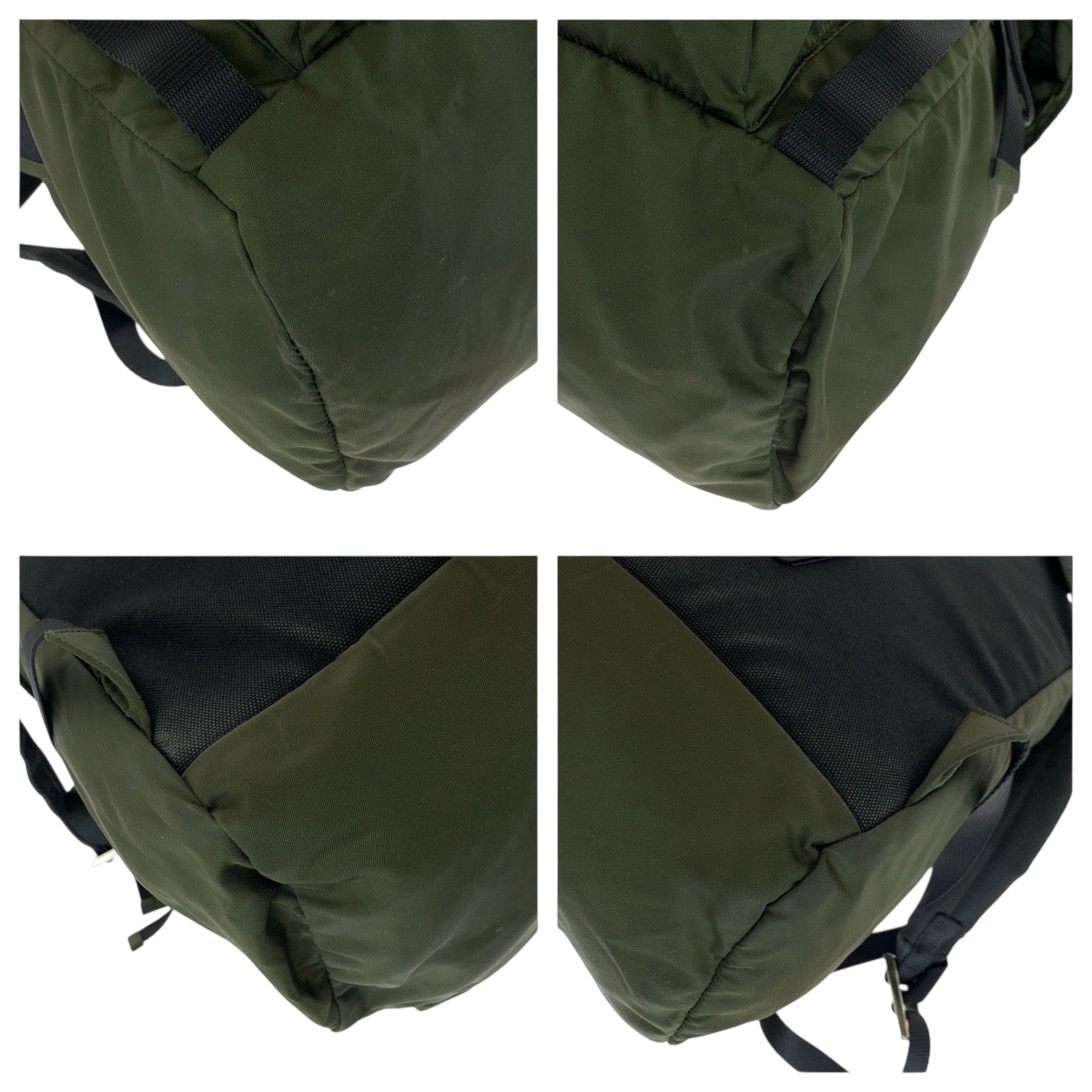 17727
PRADA プラダ テスート 三角ロゴプレート カーキ シルバー金具 ナイロン VZ0056 リュックサック バックパック メンズ ABP50