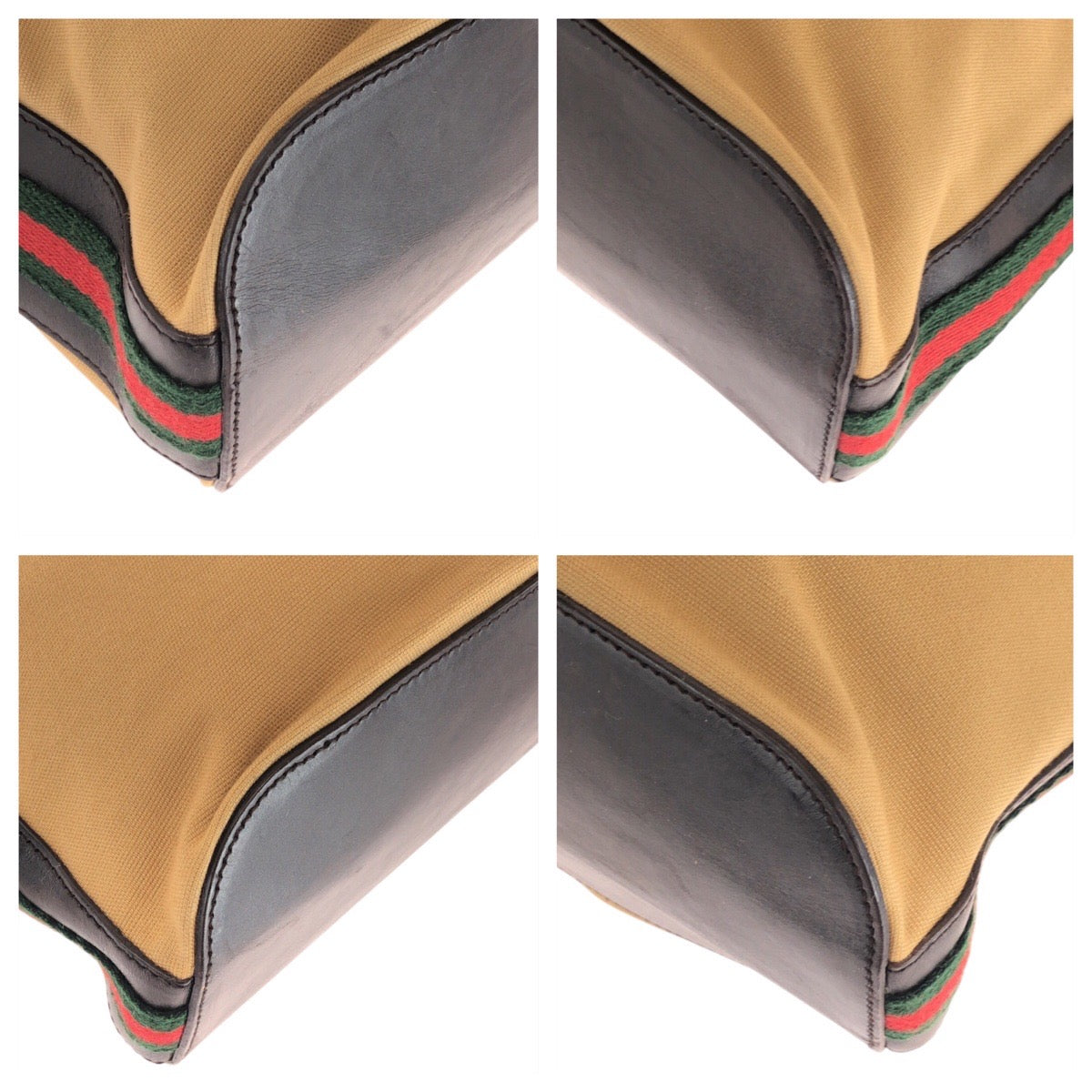 17728
GUCCI グッチ シェリーライン ベージュ キャメル ゴールド金具 キャンバス / レザー 001.4286 ショルダーバッグ ポシェット  レディース AB36