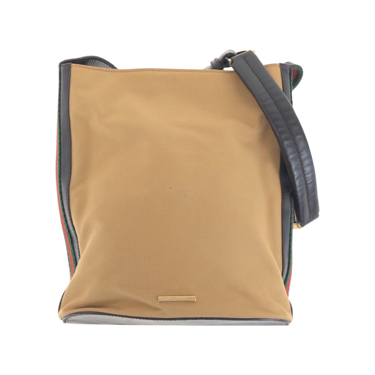 17728
GUCCI グッチ シェリーライン ベージュ キャメル ゴールド金具 キャンバス / レザー 001.4286 ショルダーバッグ ポシェット  レディース AB36