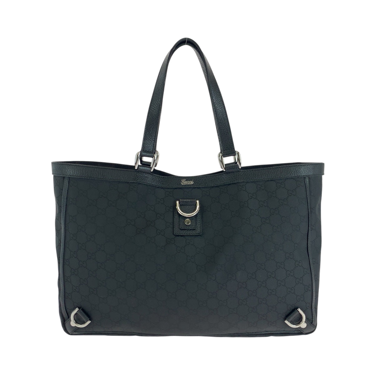 17729
GUCCI グッチ アビー ブラック 黒 シルバー金具 ナイロン 293580 トートバッグ ショルダーバッグ  レディース A62