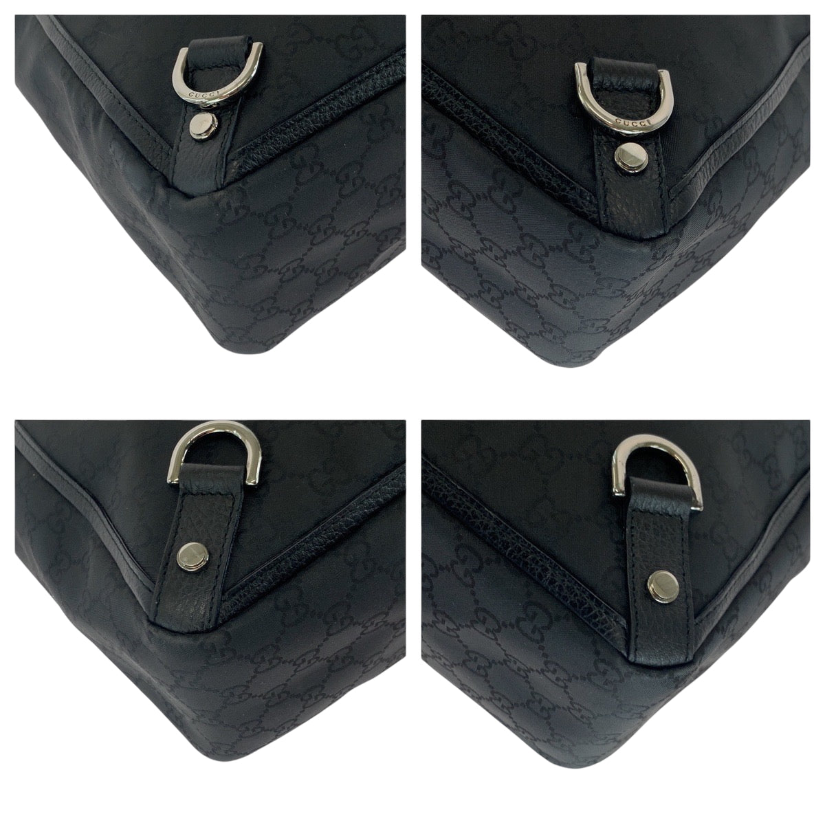 17729
GUCCI グッチ アビー ブラック 黒 シルバー金具 ナイロン 293580 トートバッグ ショルダーバッグ  レディース A62