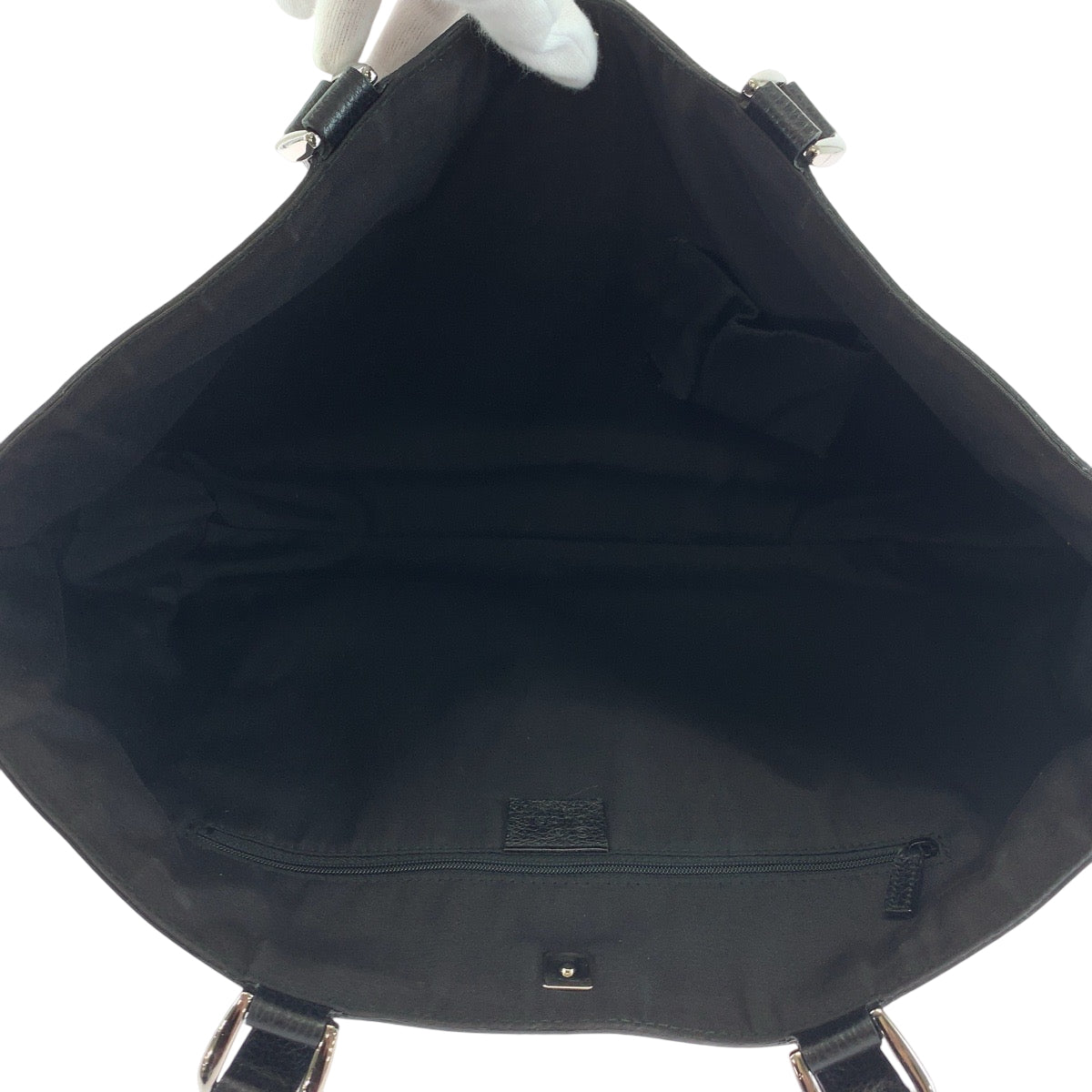 17729
GUCCI グッチ アビー ブラック 黒 シルバー金具 ナイロン 293580 トートバッグ ショルダーバッグ  レディース A62