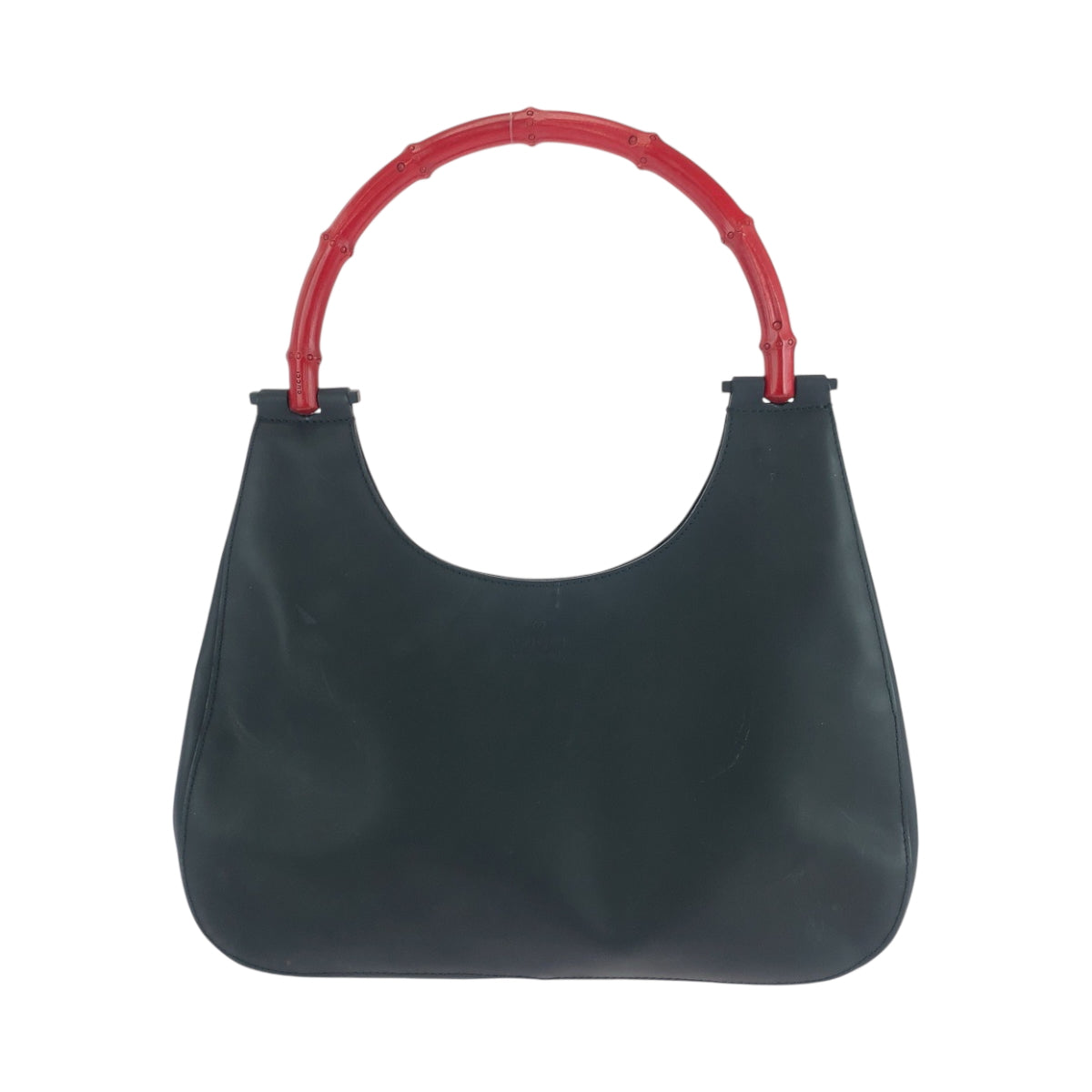 17732
GUCCI グッチ バンブー ブラック レッド シルバー金具 レザー 001 3739 ワンショルダーバッグ ハンドバッグ  レディース AB38