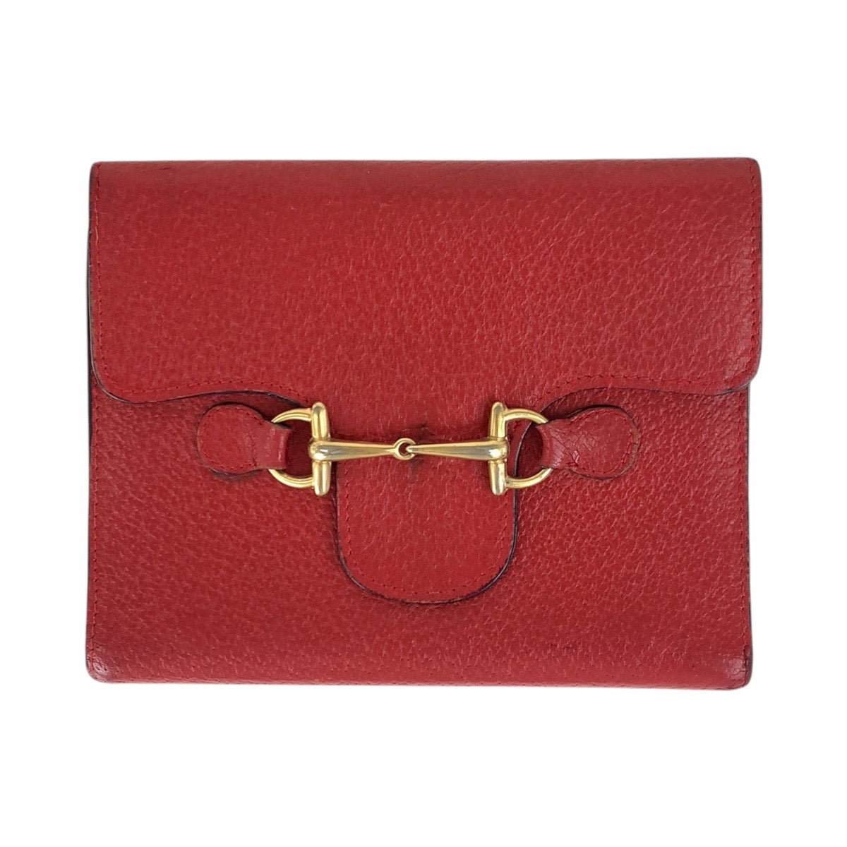 17733
GUCCI グッチ ヴィンテージ ホースビット レッド ゴールド金具 レザー 031 2778 0368 0 手帳カバー 男女兼用  レディース AB14