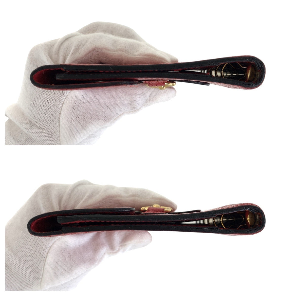 17733
GUCCI グッチ ヴィンテージ ホースビット レッド ゴールド金具 レザー 031 2778 0368 0 手帳カバー 男女兼用  レディース AB14