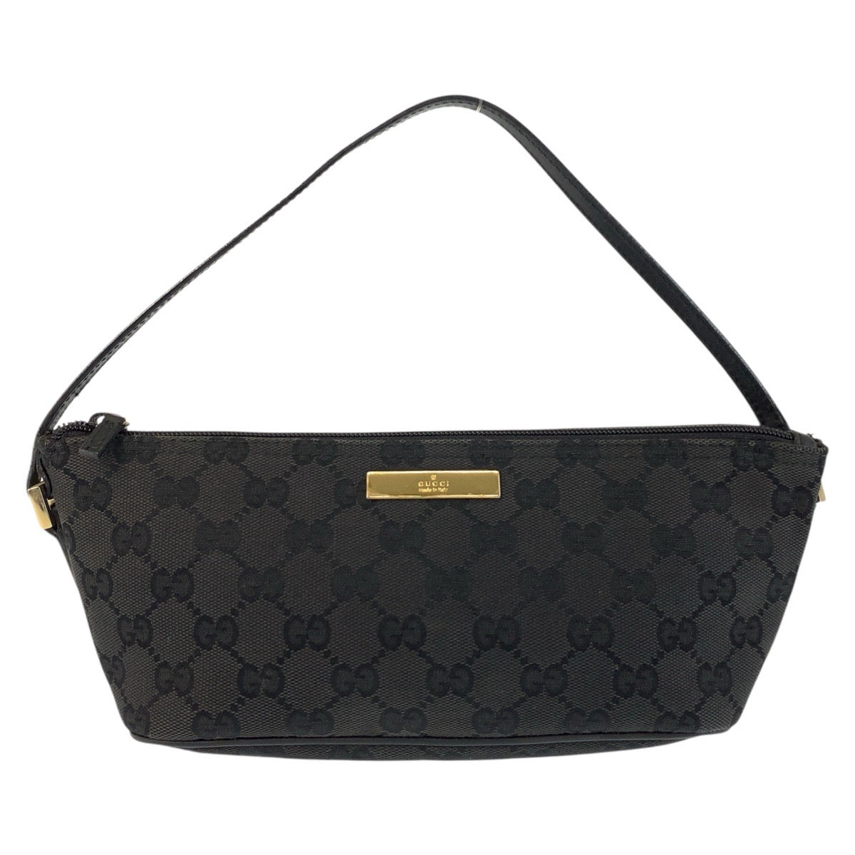 17734
GUCCI グッチ ブラック 黒 ゴールド金具 GGキャンバス / レザー 039 1103 ハンドバッグ アクセサリーポーチ  レディース A38