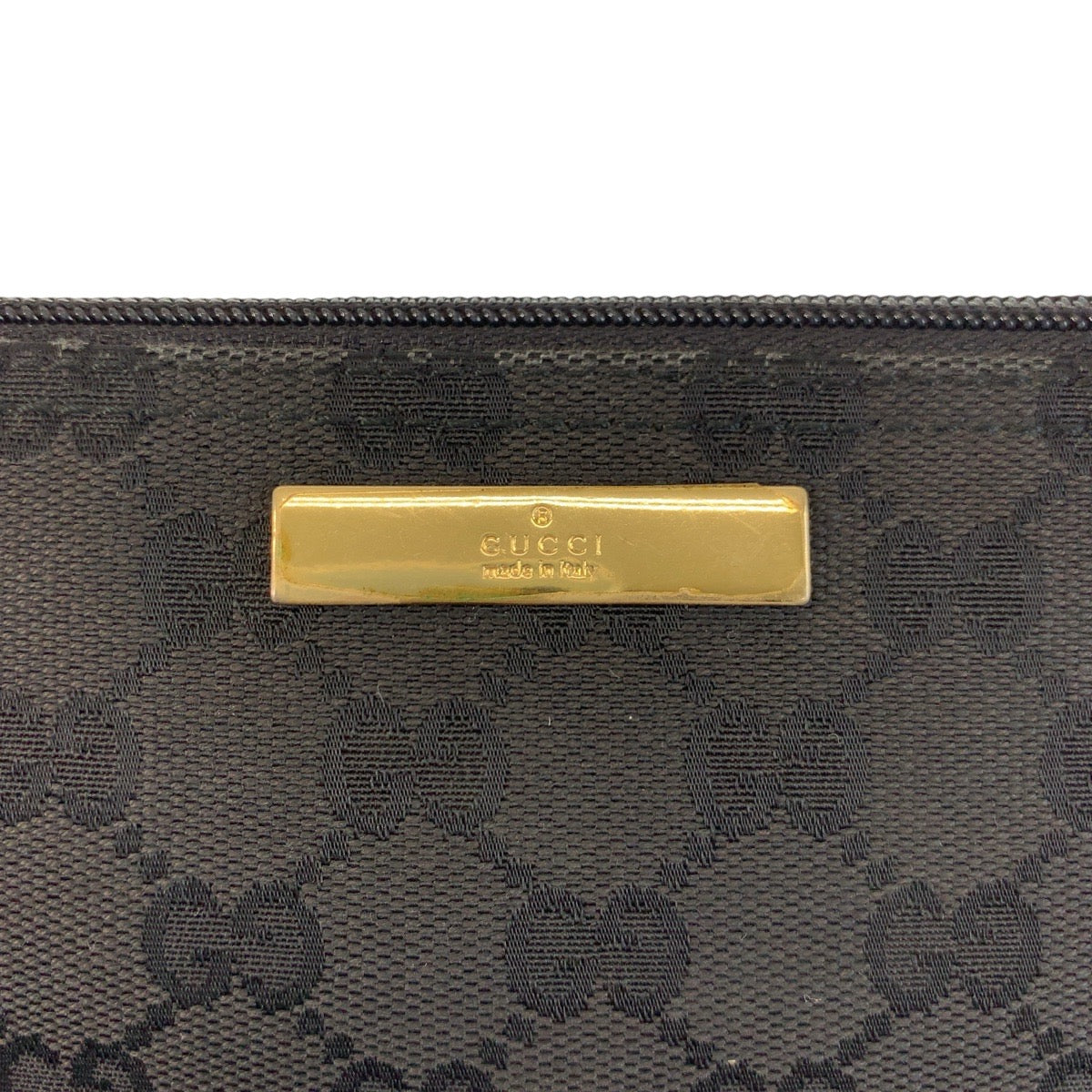17734
GUCCI グッチ ブラック 黒 ゴールド金具 GGキャンバス / レザー 039 1103 ハンドバッグ アクセサリーポーチ  レディース A38