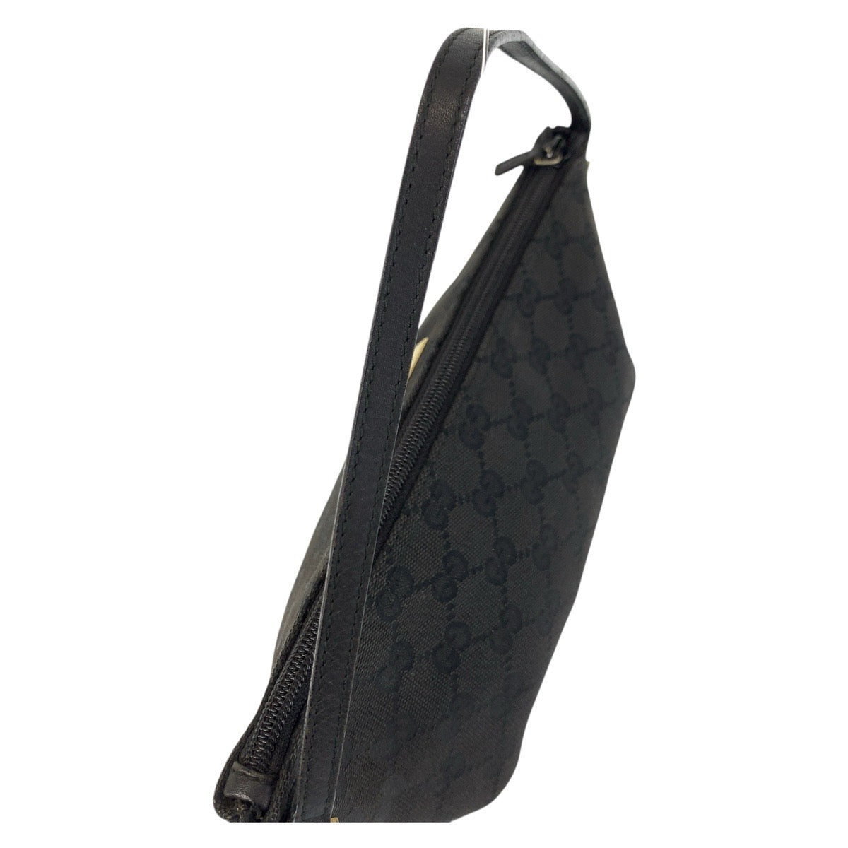 17734
GUCCI グッチ ブラック 黒 ゴールド金具 GGキャンバス / レザー 039 1103 ハンドバッグ アクセサリーポーチ  レディース A38