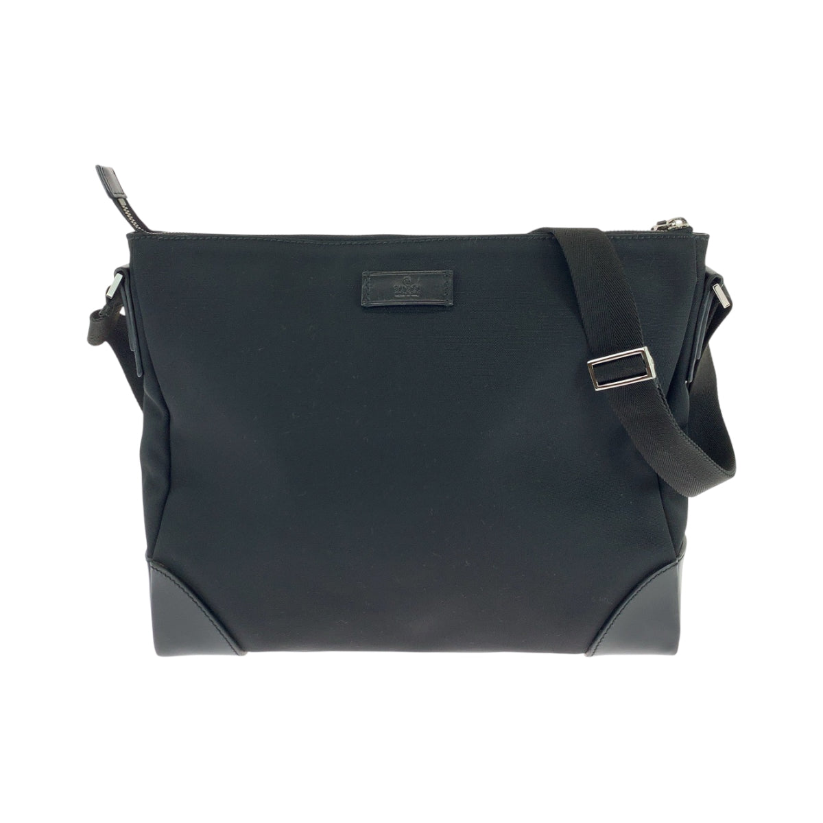 17735
GUCCI グッチ 男女兼用 ブラック 黒 シルバー金具 ナイロン 110054 ショルダーバッグ メッセンジャーバッグ  レディース A52