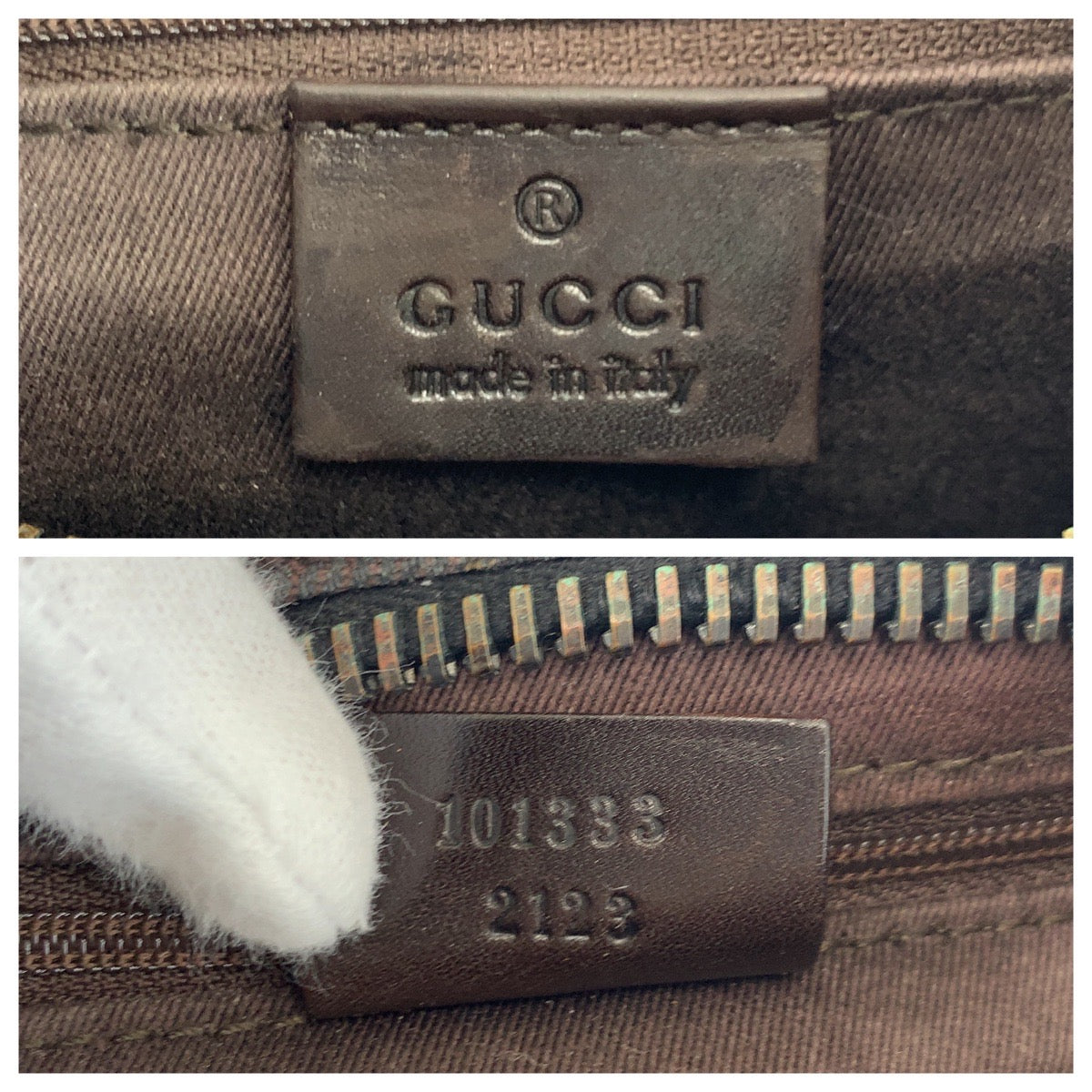 17736
GUCCI グッチ ブラウン GGキャンバス / レザー 101333 ショルダーバッグ  レディース AB32