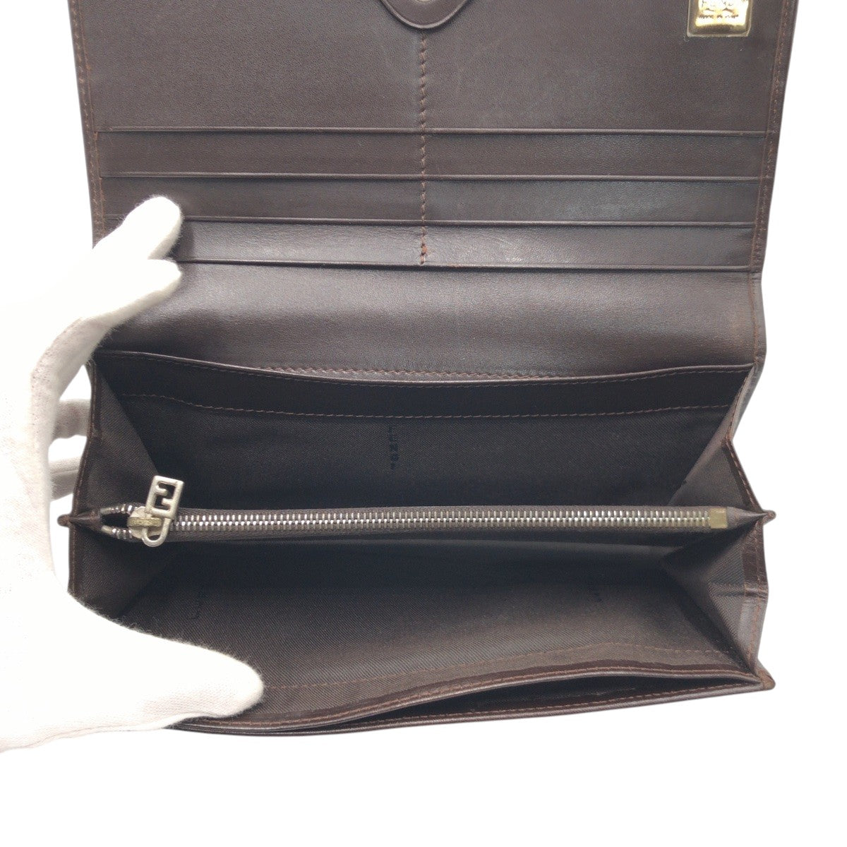17737
FENDI フェンディ ヴィンテージ ズッカ ブラウン シルバー金具 キャンバス 2270 長財布 ロングウォレット 男女兼用  レディース AB