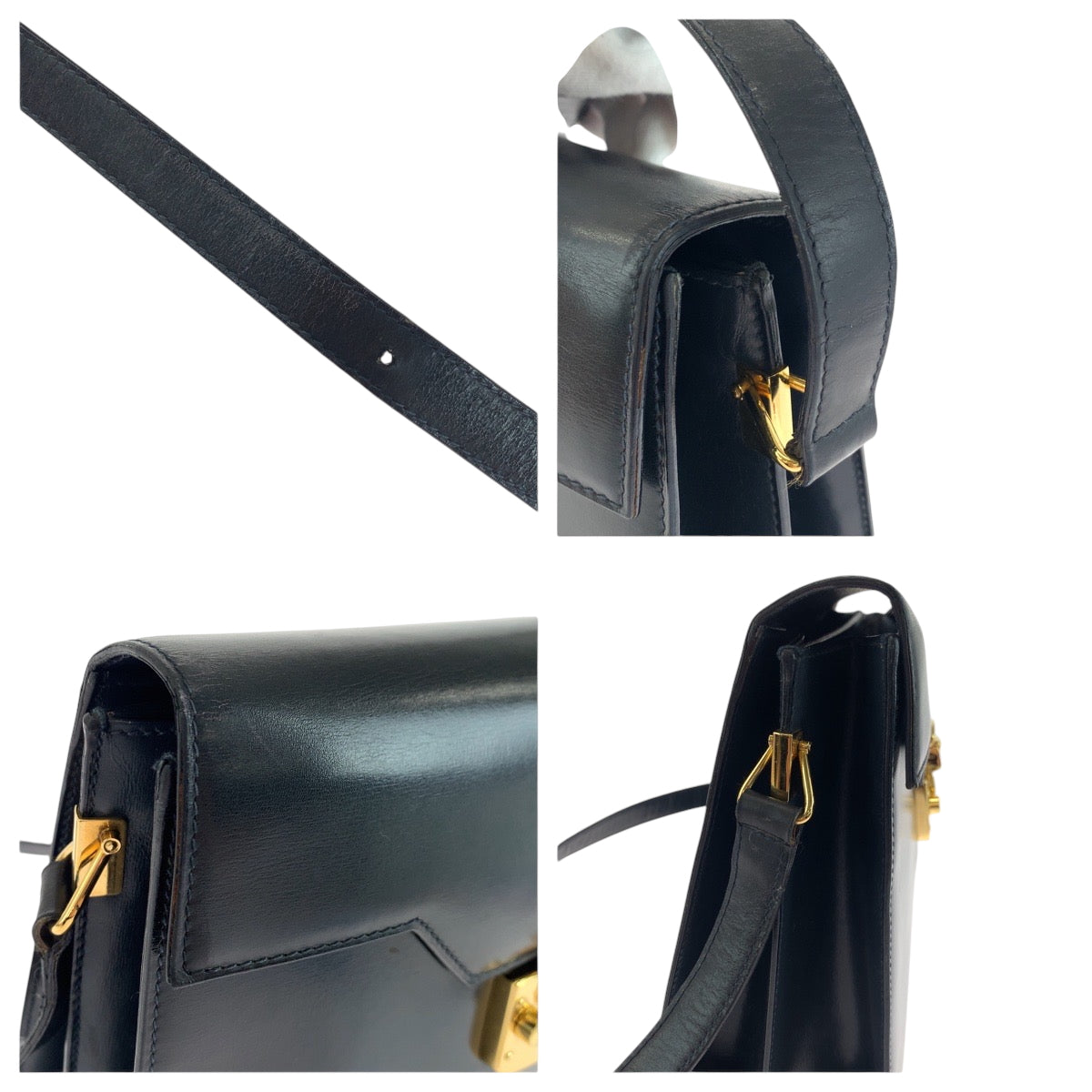 17741
GUCCI グッチ ヴィンテージ オールドグッチ レディロック ブラック 黒 ゴールド金具 レザー 001 46 1504 ショルダーバッグ レディース ABP45