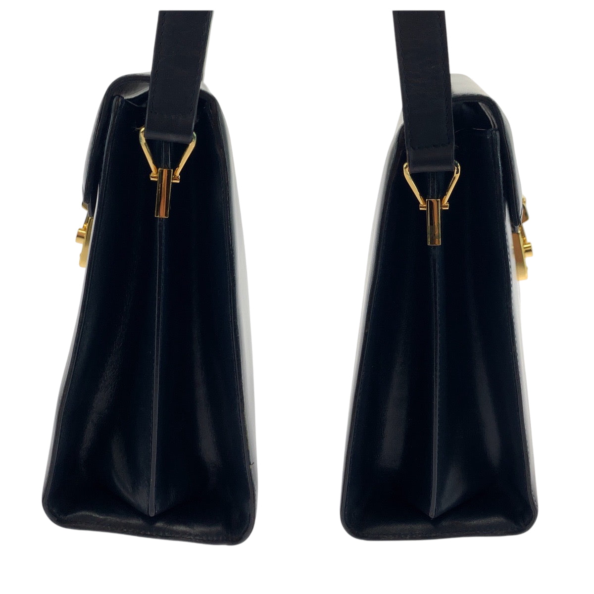 17741
GUCCI グッチ ヴィンテージ オールドグッチ レディロック ブラック 黒 ゴールド金具 レザー 001 46 1504 ショルダーバッグ レディース ABP45