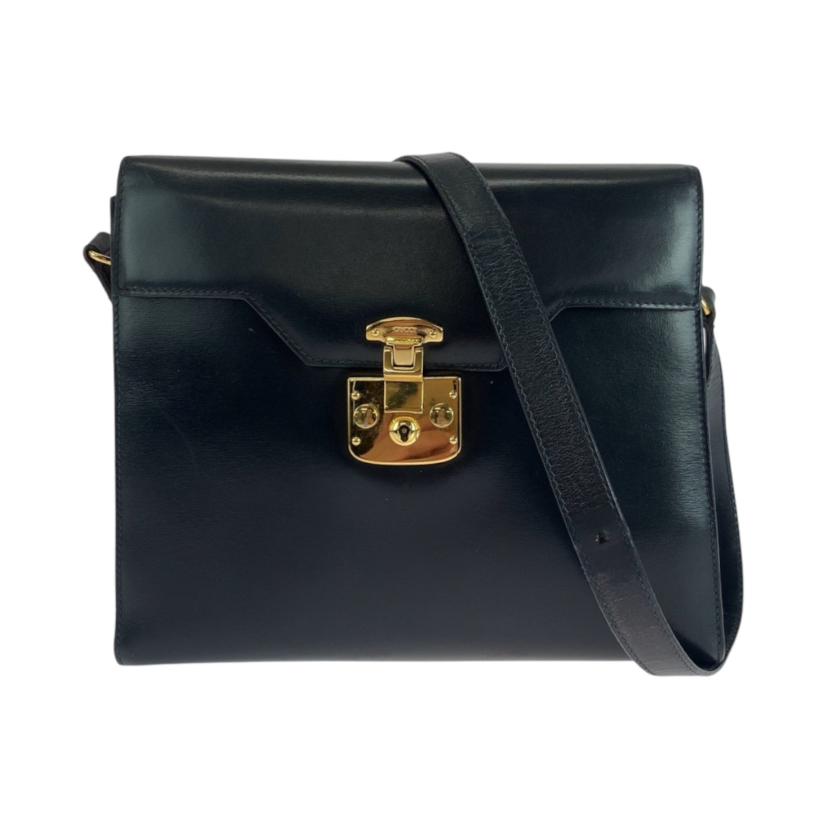 17741
GUCCI グッチ ヴィンテージ オールドグッチ レディロック ブラック 黒 ゴールド金具 レザー 001 46 1504 ショルダーバッグ レディース ABP45