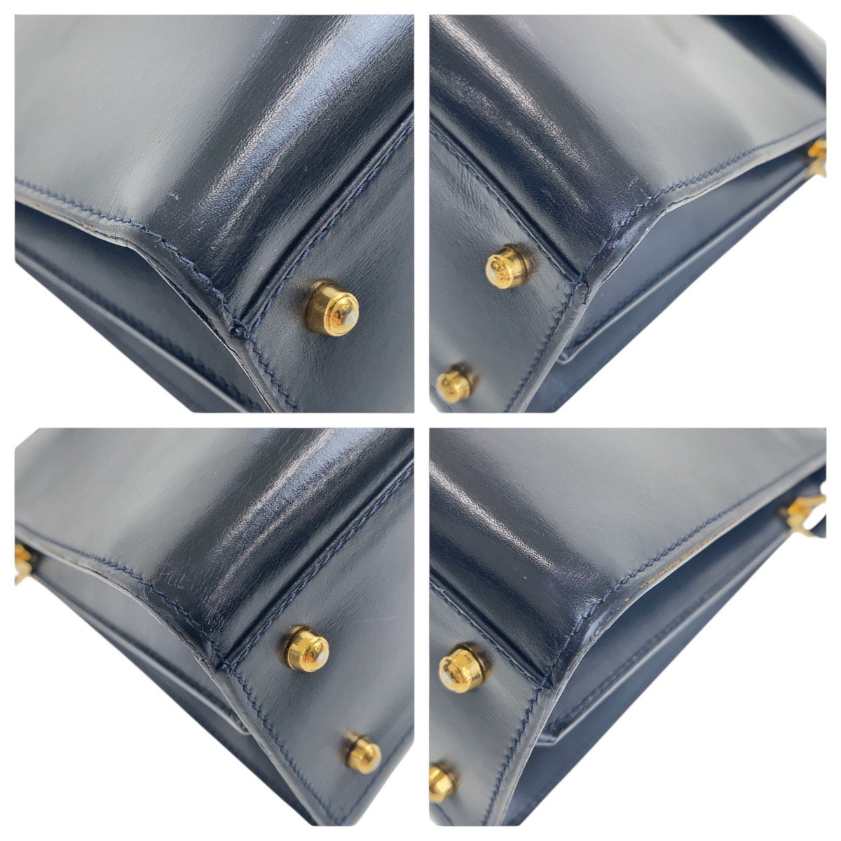 17741
GUCCI グッチ ヴィンテージ オールドグッチ レディロック ネイビー ゴールド金具 レザー 001 46 1504 ショルダーバッグ レディース ABP45