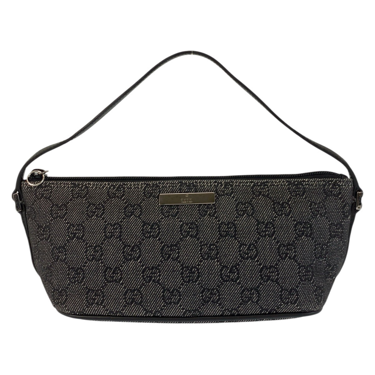 17746
GUCCI グッチ ブラック 黒 シルバー金具 GGキャンバス / レザー 07198 ハンドバッグ アクセサリーポーチ  レディース A38