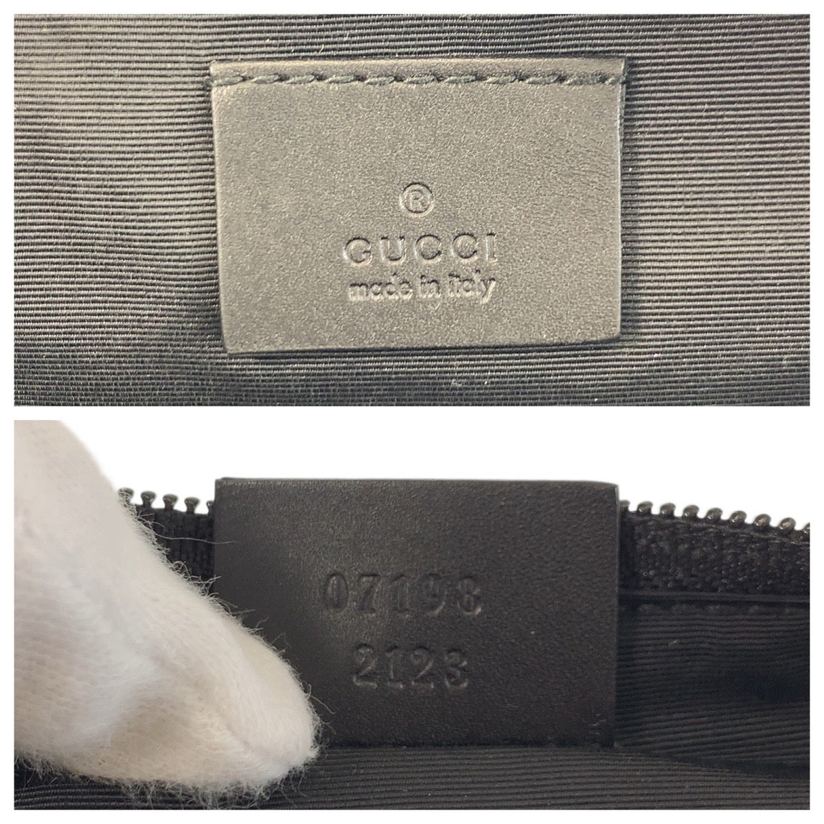 17746
GUCCI グッチ ブラック 黒 シルバー金具 GGキャンバス / レザー 07198 ハンドバッグ アクセサリーポーチ  レディース A38