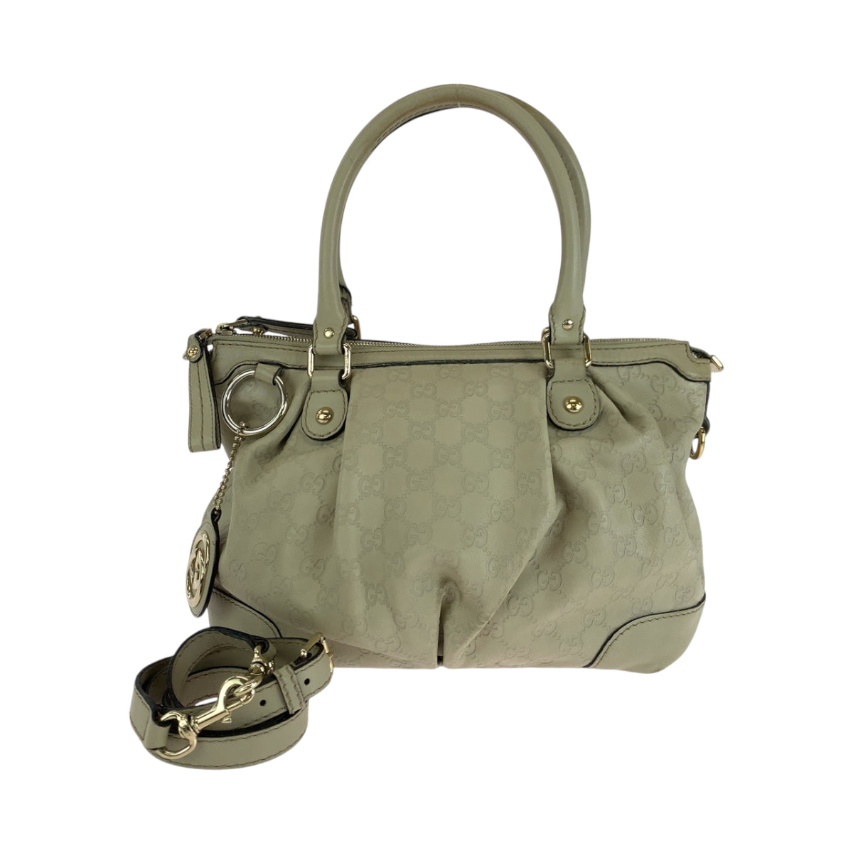 17748
GUCCI グッチ グッチシマ スーキー アイボリー ゴールド金具 レザー 247902 ショルダーバッグ ハンドバッグ 2way  レディース AB39