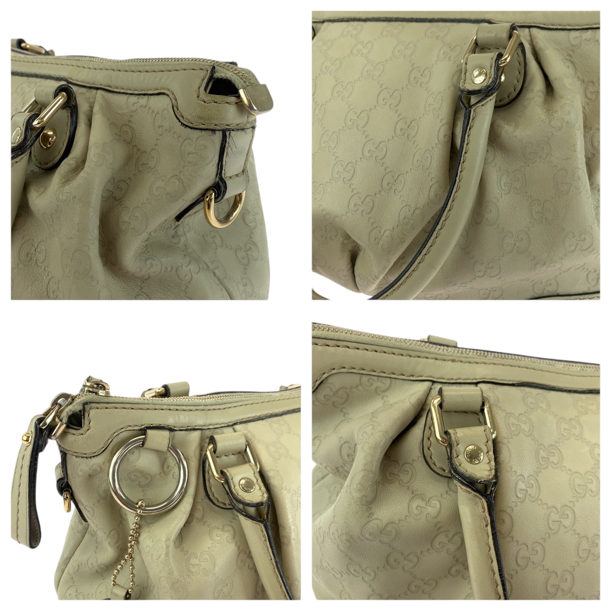 17748
GUCCI グッチ グッチシマ スーキー アイボリー ゴールド金具 レザー 247902 ショルダーバッグ ハンドバッグ 2way  レディース AB39