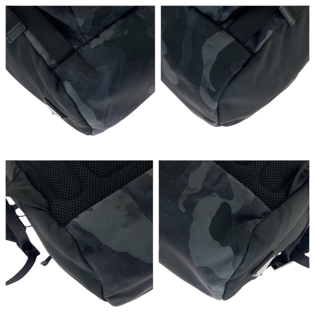17750
PRADA プラダ カモフラ柄 三角ロゴプレート ブラック ブルー グレー シルバー金具 ナイロン 2VZ135 リュックサック バックパック  メンズ ABP63