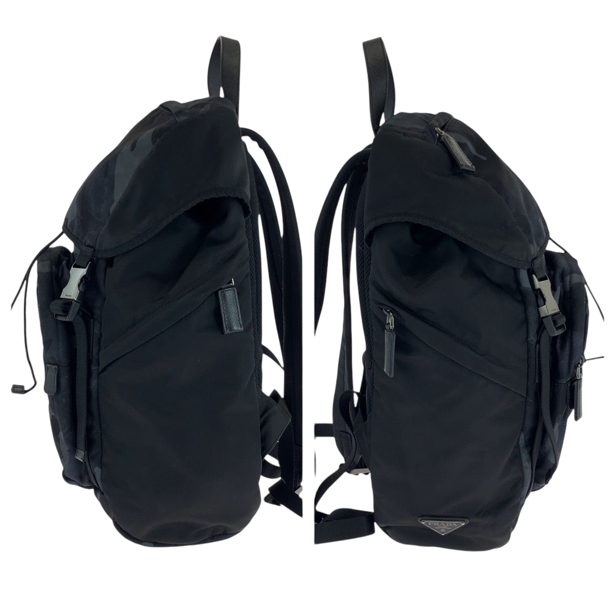 17750
PRADA プラダ カモフラ柄 三角ロゴプレート ブラック ブルー グレー シルバー金具 ナイロン 2VZ135 リュックサック バックパック  メンズ ABP63