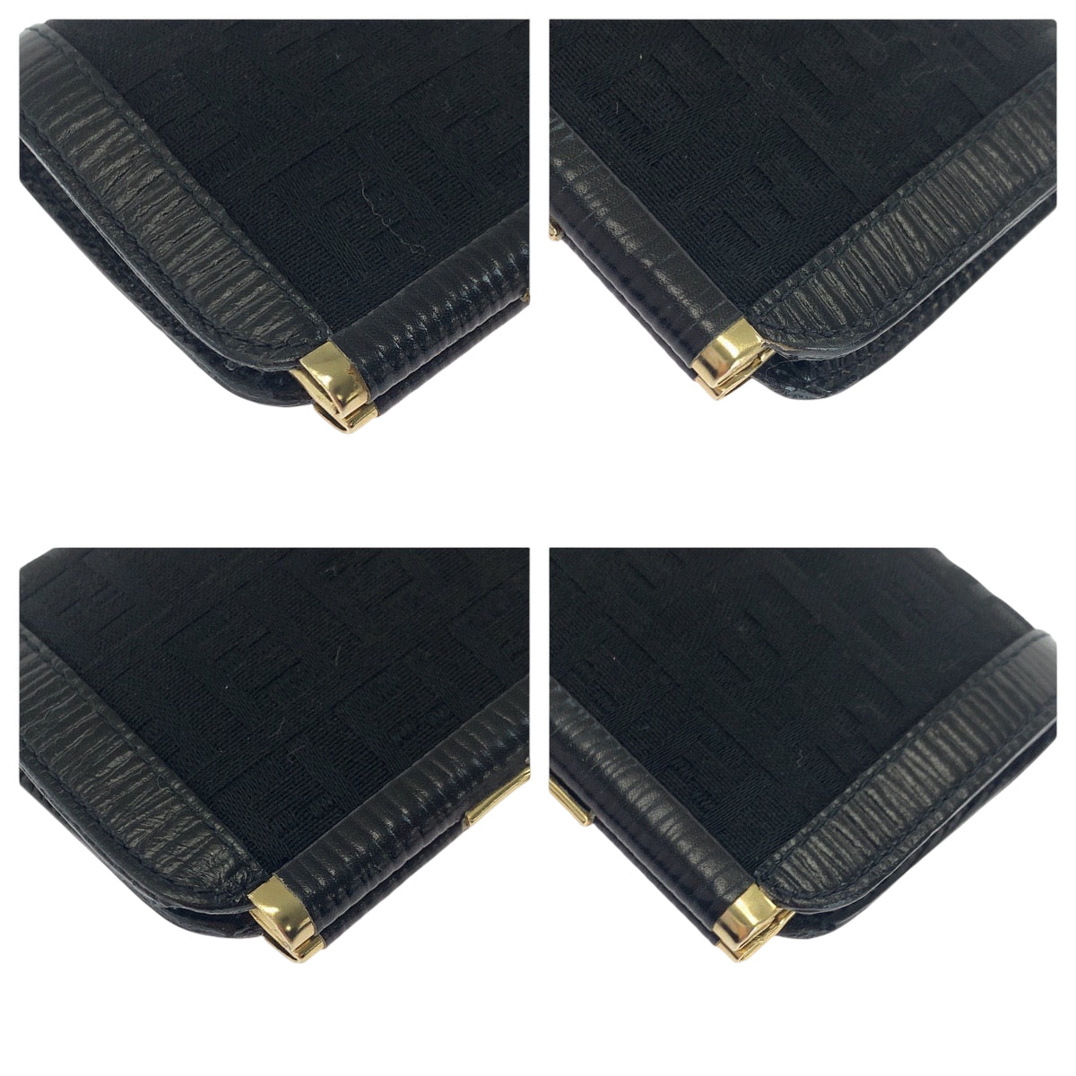 17754
FENDI フェンディ ヴィンテージ ズッカ ブラック 黒 ゴールド金具 キャンバス コインケース コンパクトウォレット  レディース A14
