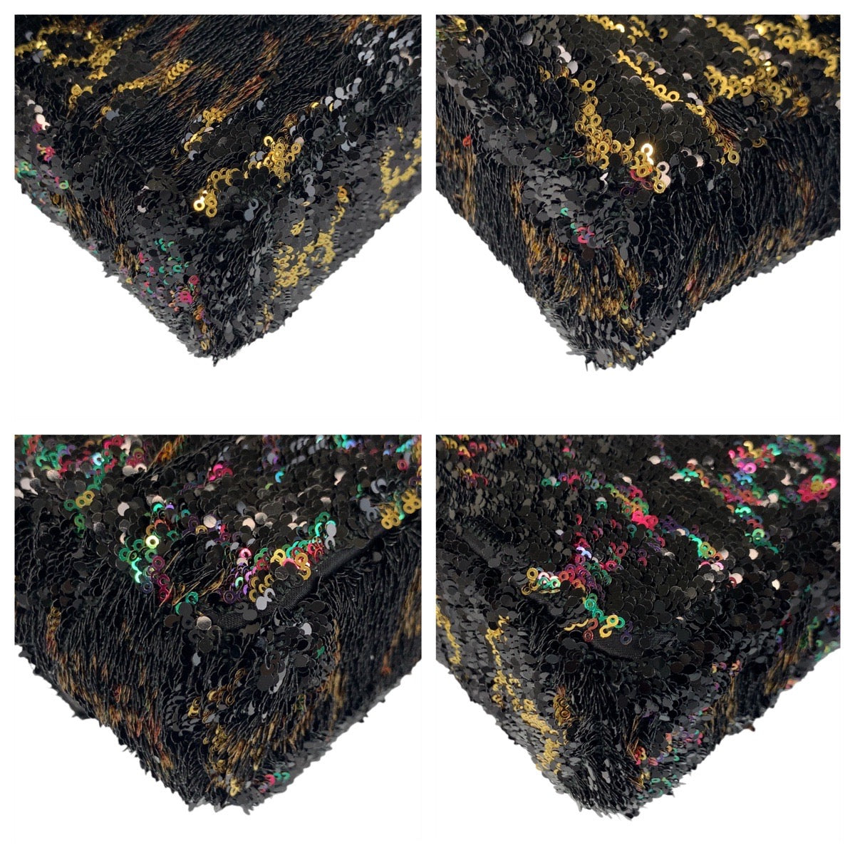 17757
CHANEL シャネル ココマーク ターンロック スパンコール ブラック 黒 マルチカラー ゴールド金具 ラムスキン チェーンショルダーバッグ レディース S648