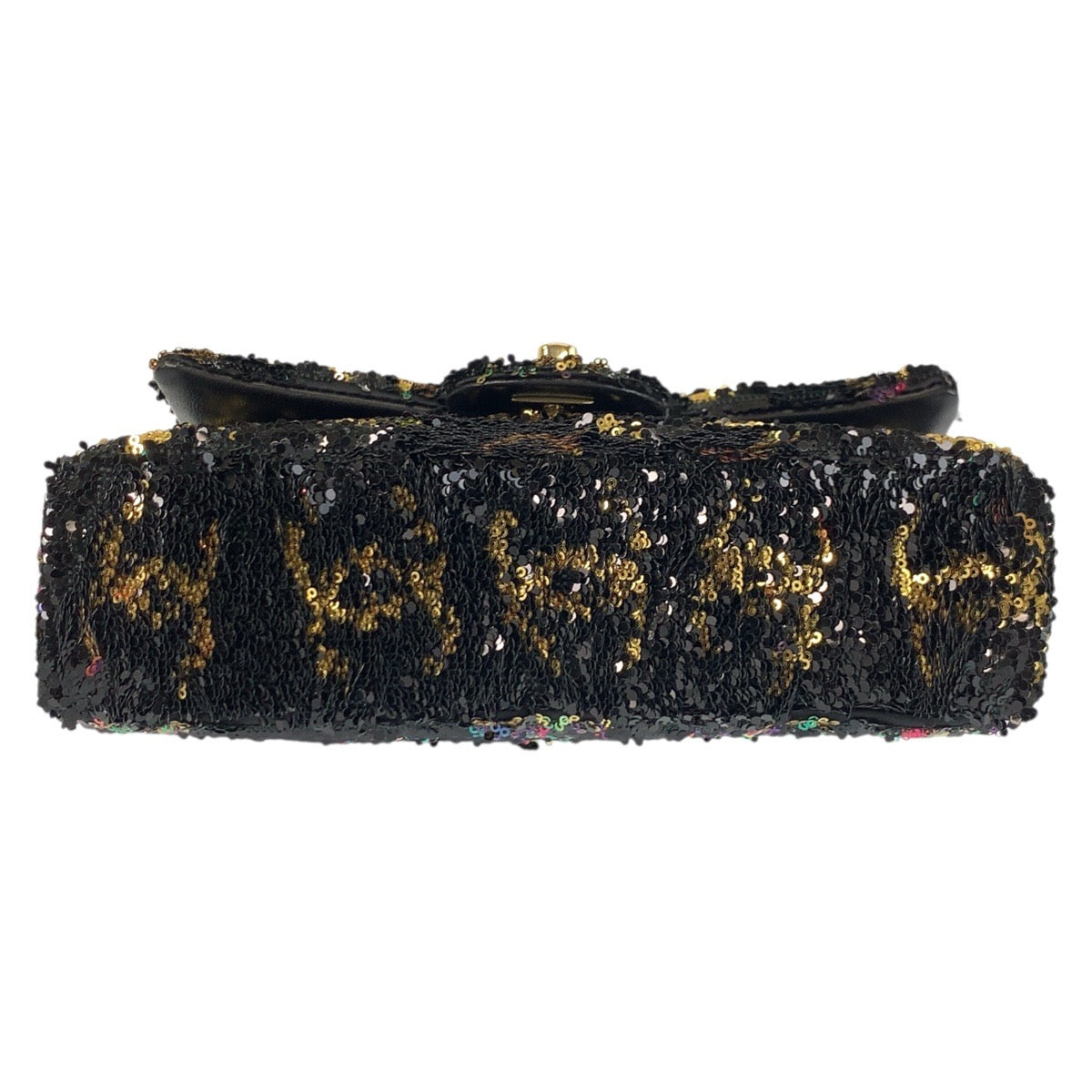 17757
CHANEL シャネル ココマーク ターンロック スパンコール ブラック 黒 マルチカラー ゴールド金具 ラムスキン チェーンショルダーバッグ レディース S648