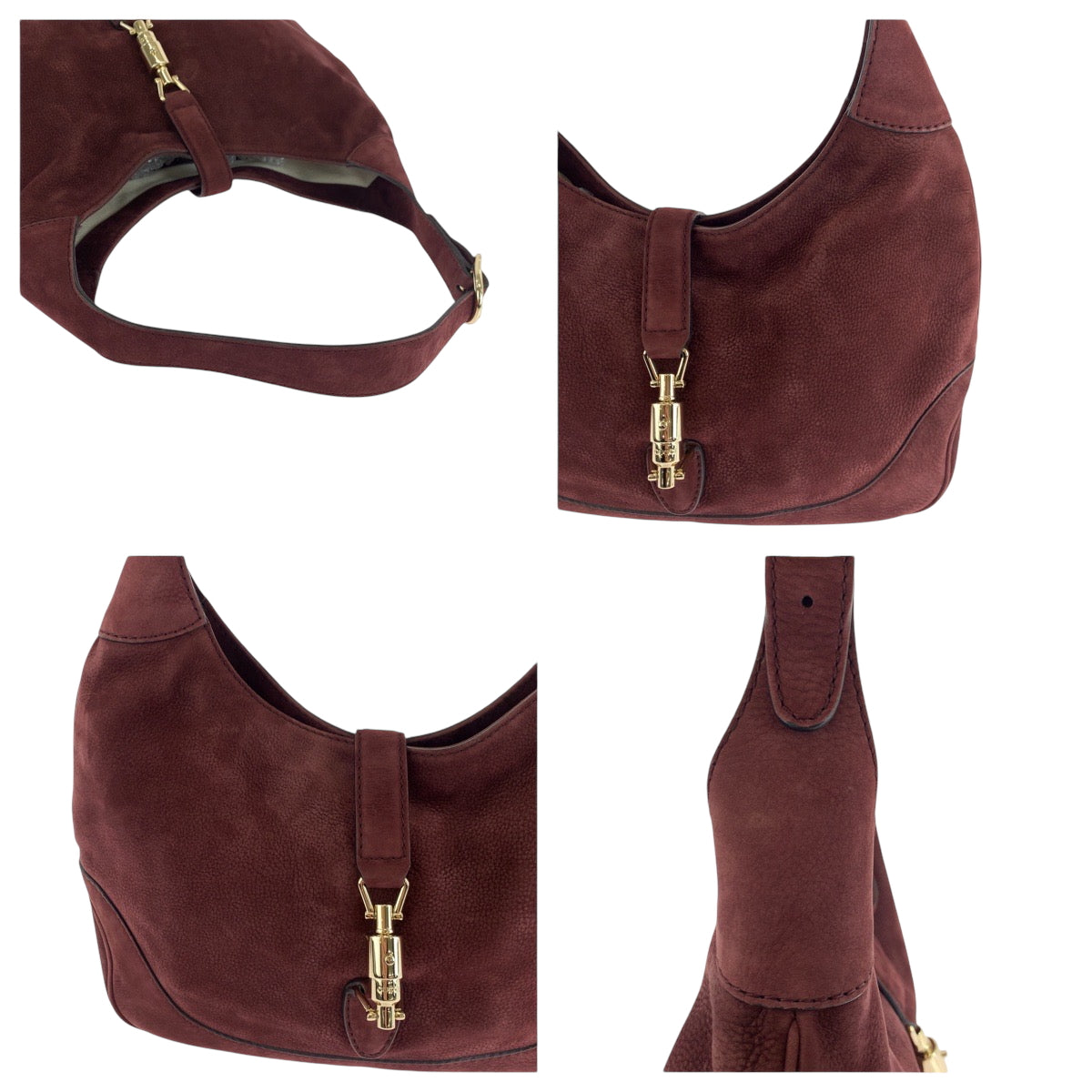 17760
GUCCI グッチ ニュージャッキー ボルドー ゴールド金具 スウェード 277520 ホーボー ショルダーバッグ ハンドバッグ 2way  レディース