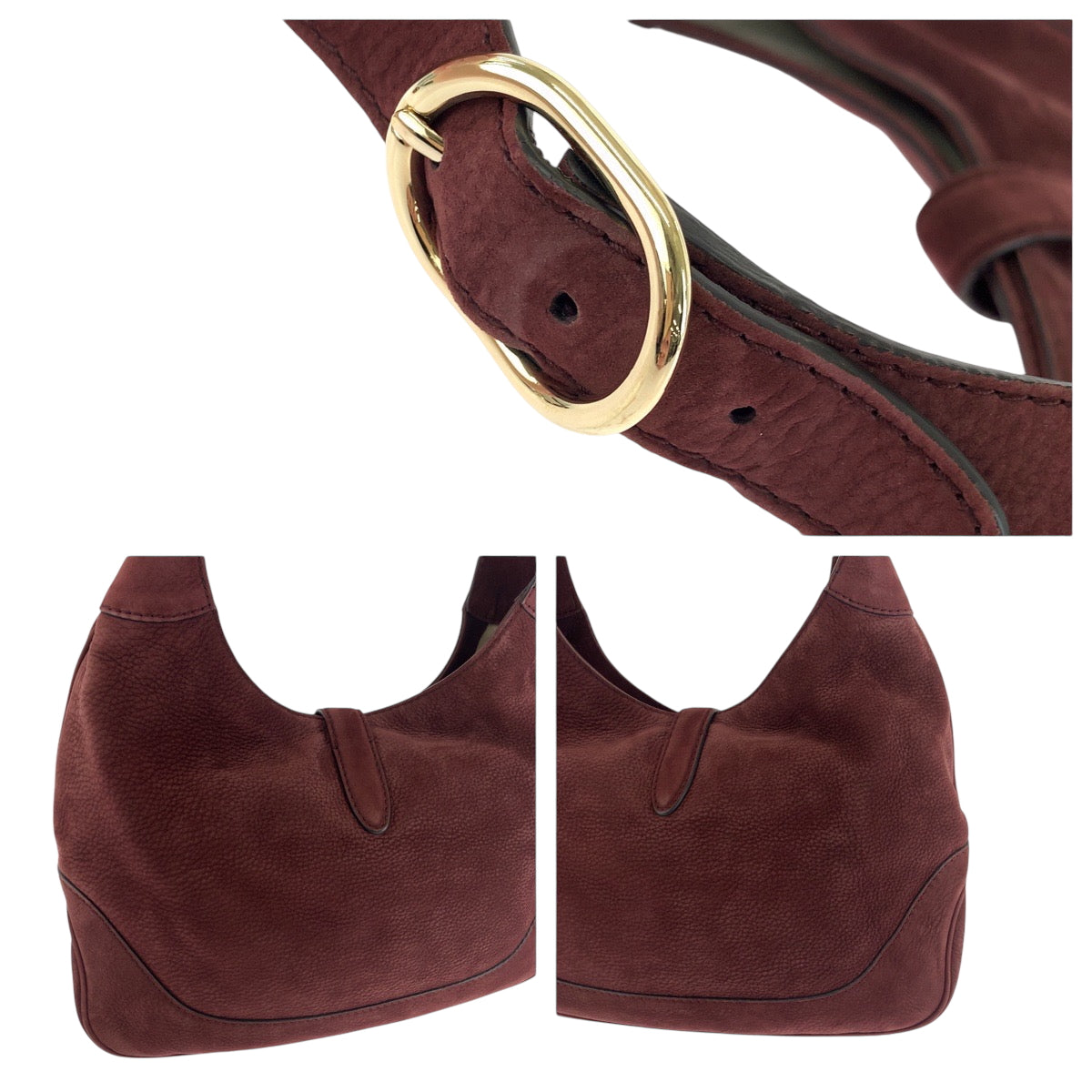 17760
GUCCI グッチ ニュージャッキー ボルドー ゴールド金具 スウェード 277520 ホーボー ショルダーバッグ ハンドバッグ 2way  レディース