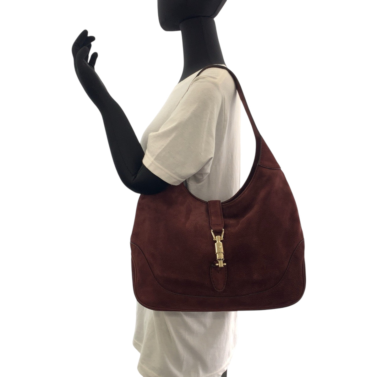 17760
GUCCI グッチ ニュージャッキー ボルドー ゴールド金具 スウェード 277520 ホーボー ショルダーバッグ ハンドバッグ 2way  レディース