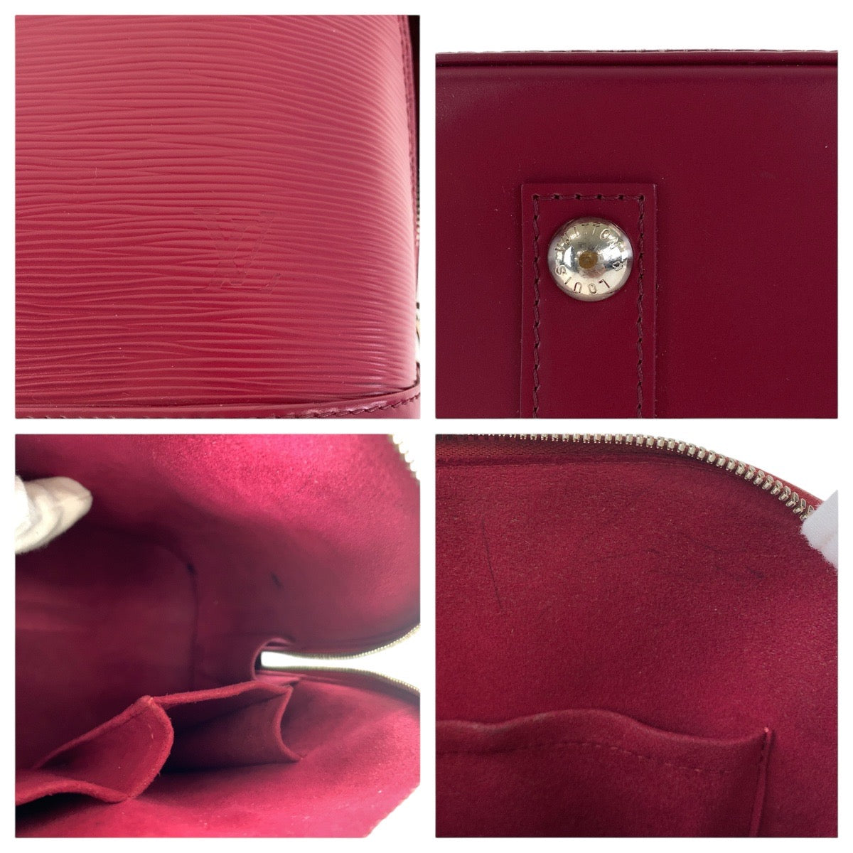 17762
LOUIS VUITTON ルイヴィトン エピ アルマ フューシャ ワインレッド ボルドー シルバー金具 レザー M40490 ハンドバッグ  レディース ABP76