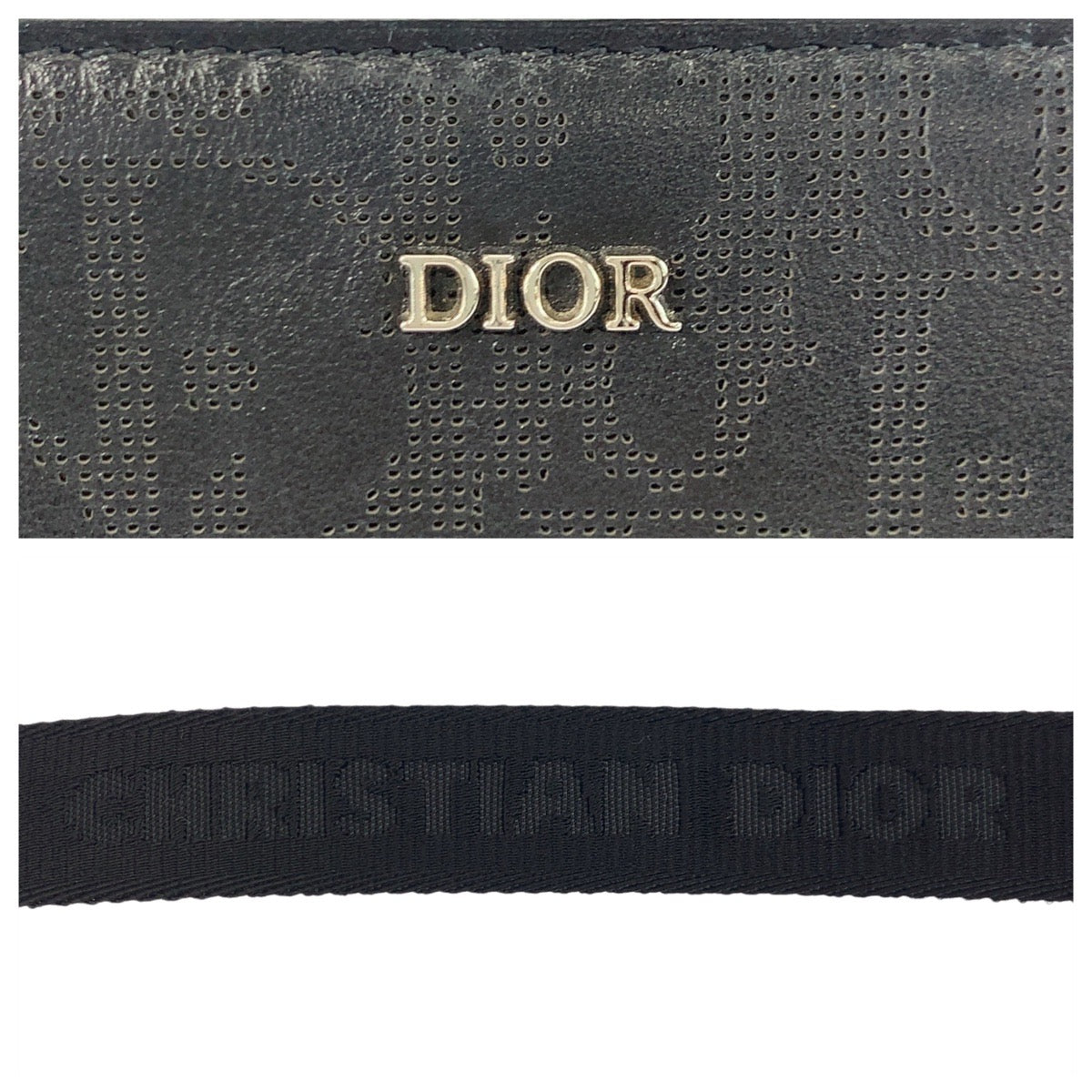 17763
Dior ディオール オブリーク ブラック 黒 シルバー金具 レザー ショルダーバッグ ポシェット  メンズ A120
