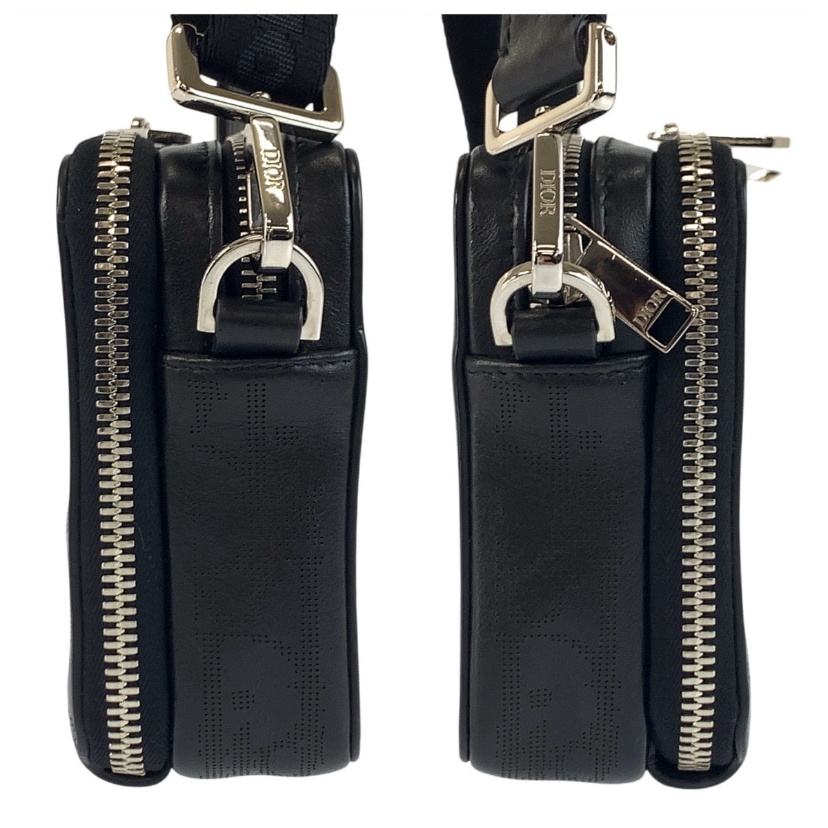 17763
Dior ディオール オブリーク ブラック 黒 シルバー金具 レザー ショルダーバッグ ポシェット  メンズ A120