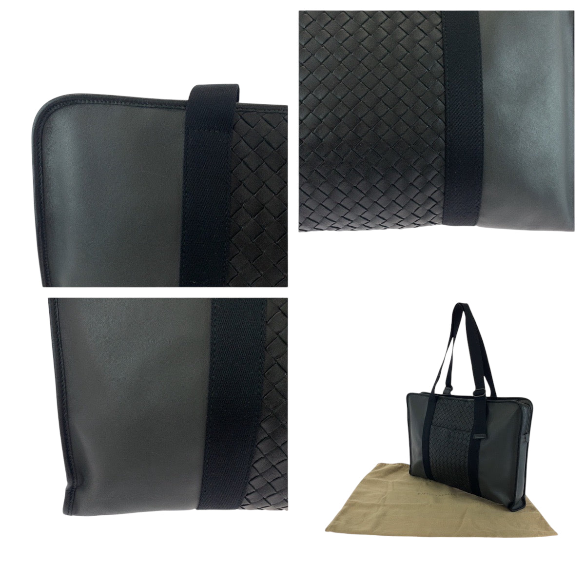 17765
BOTTEGAVENETA ボッテガヴェネタ イントレチャート ブラック 黒 シルバー金具 レザー ビジネスバッグ トートバッグ ショルダーバッグ  メンズ A77