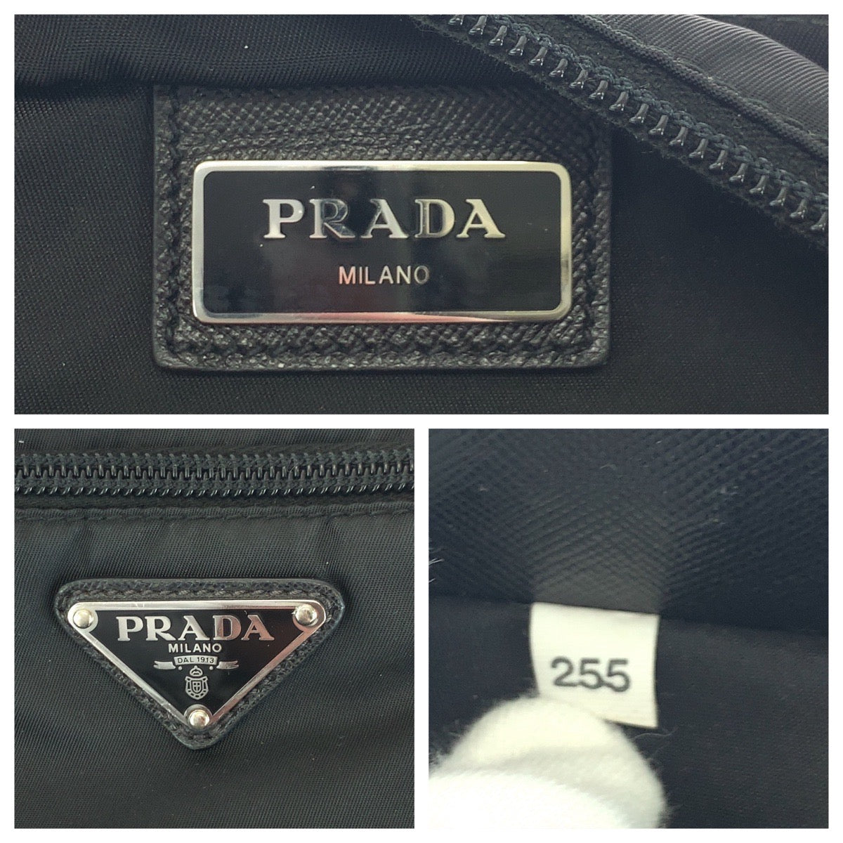 17766
PRADA プラダ テスート 三角ロゴプレート ブラック 黒 シルバー金具 ナイロン ショルダーバッグ ポシェット  レディース AB33