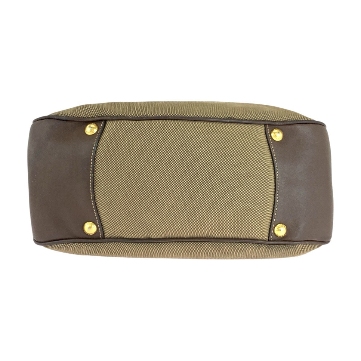 17767
PRADA プラダ ロゴジャガード ブラウン ゴールド金具 キャンバス / レザー ホーボー ショルダーバッグ レディース ABP48