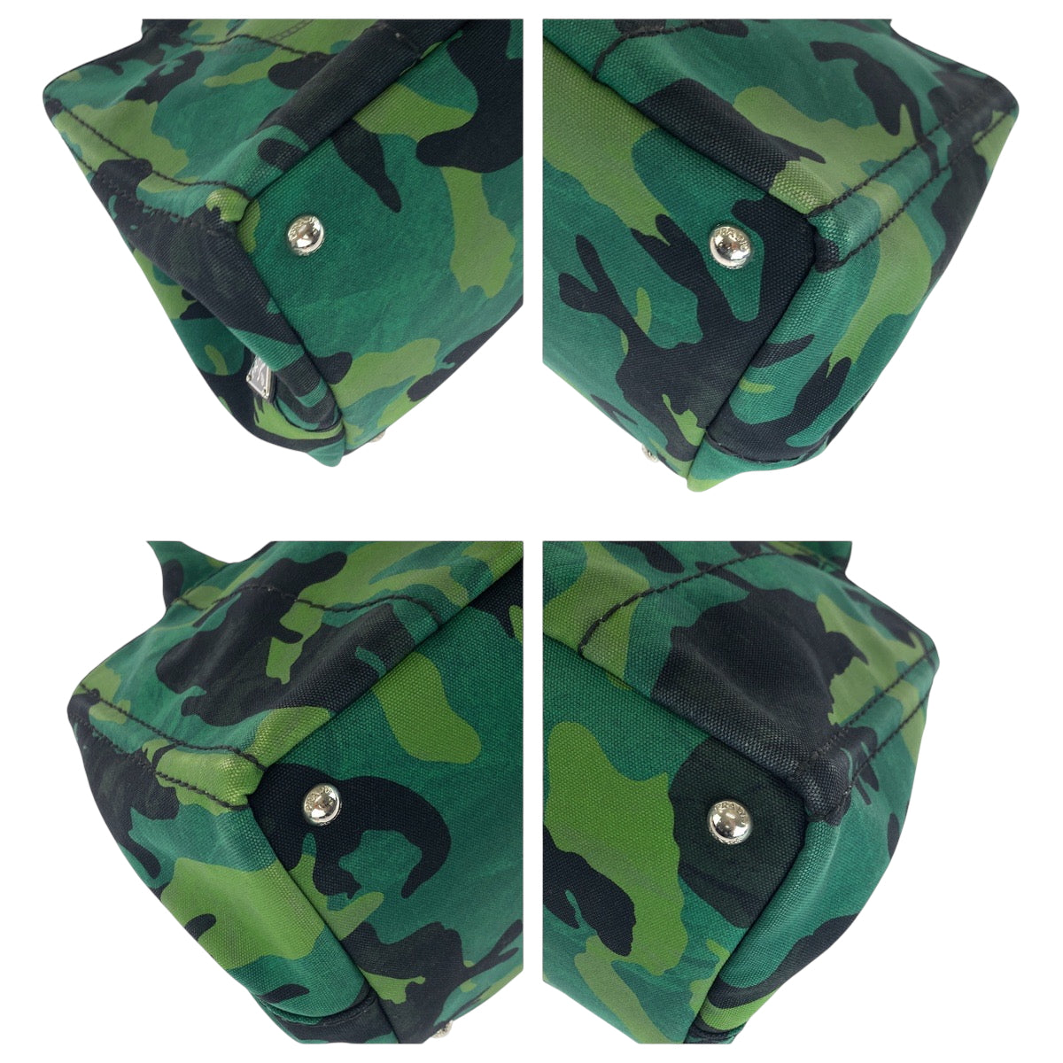 17768
PRADA プラダ カナパトート カモフラ柄 ロゴ グリーン マルチカラー シルバー金具 キャンバス B2642B ショルダーバッグ トートバッグ 2way レディース ABP70