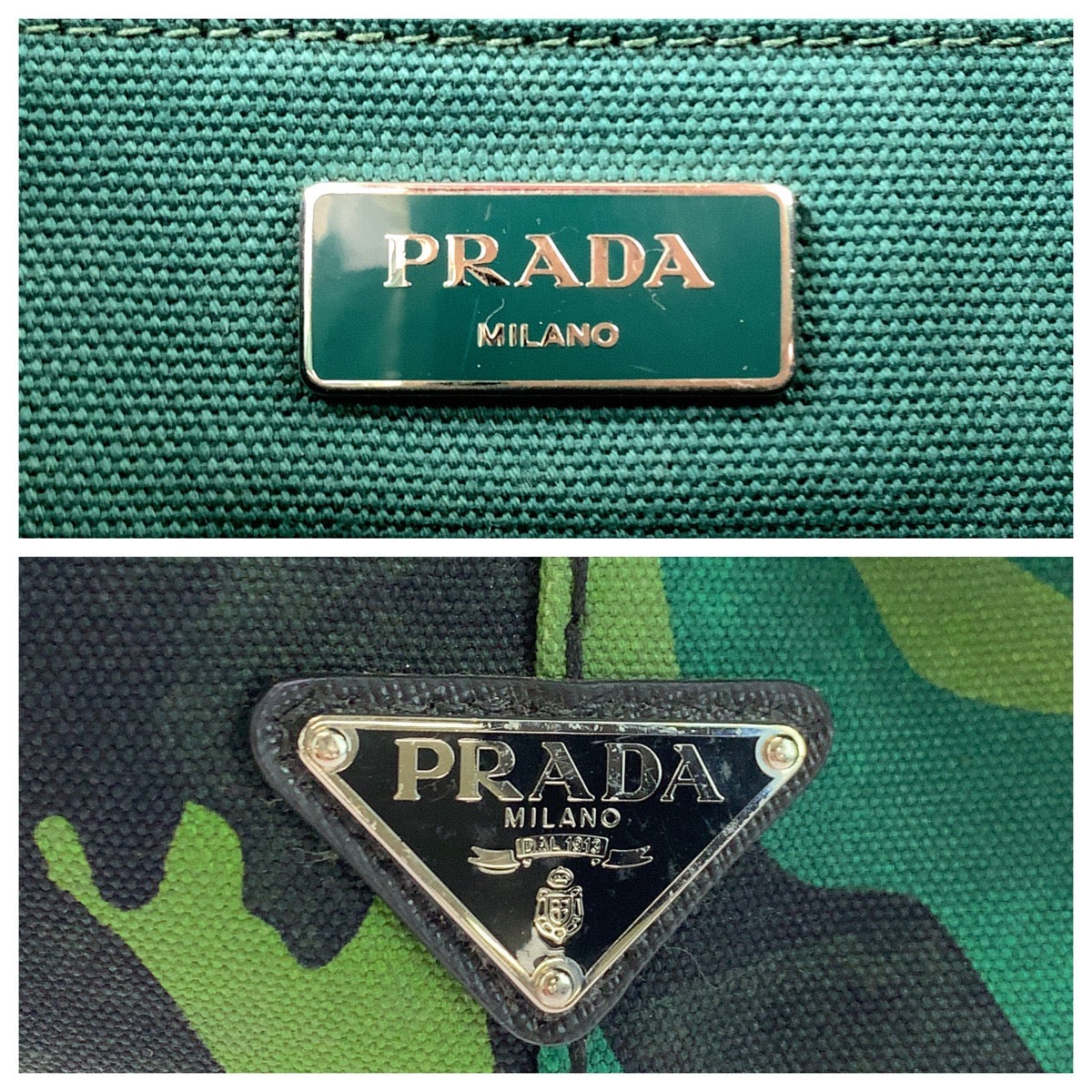 17768
PRADA プラダ カナパトート カモフラ柄 ロゴ グリーン マルチカラー シルバー金具 キャンバス B2642B ショルダーバッグ トートバッグ 2way レディース ABP70