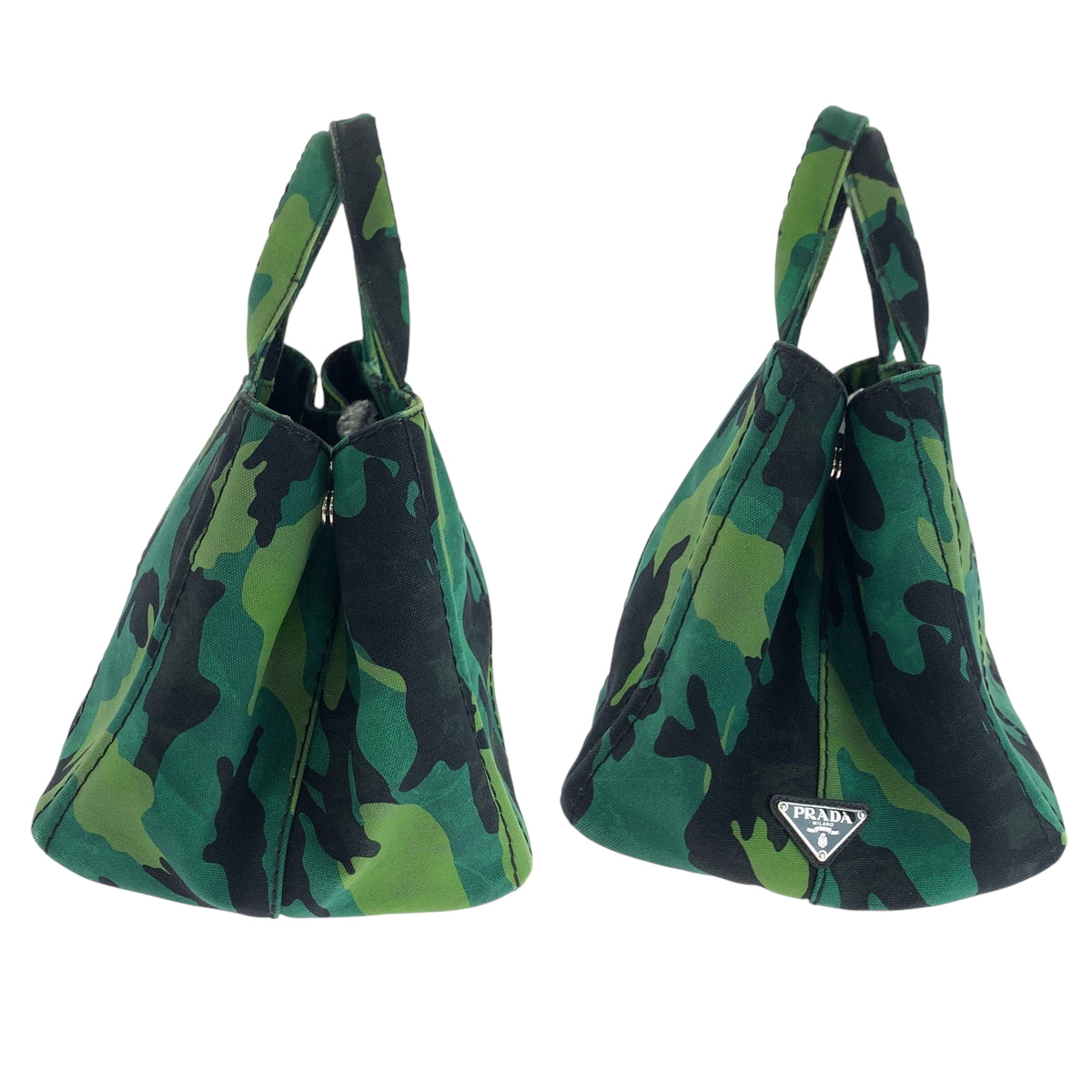 17768
PRADA プラダ カナパトート カモフラ柄 ロゴ グリーン マルチカラー シルバー金具 キャンバス B2642B ショルダーバッグ トートバッグ 2way レディース ABP70