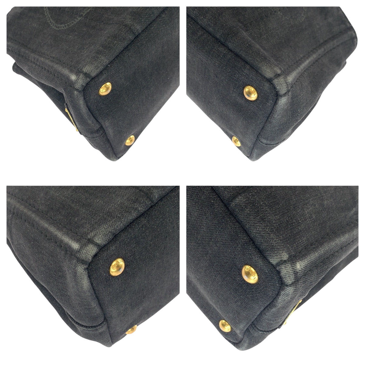 17769
PRADA プラダ カナパトート ロゴ ブラック 黒 ゴールド金具 キャンバス 1BG439 ショルダーバッグ トートバッグ 2way  レディース ABP62